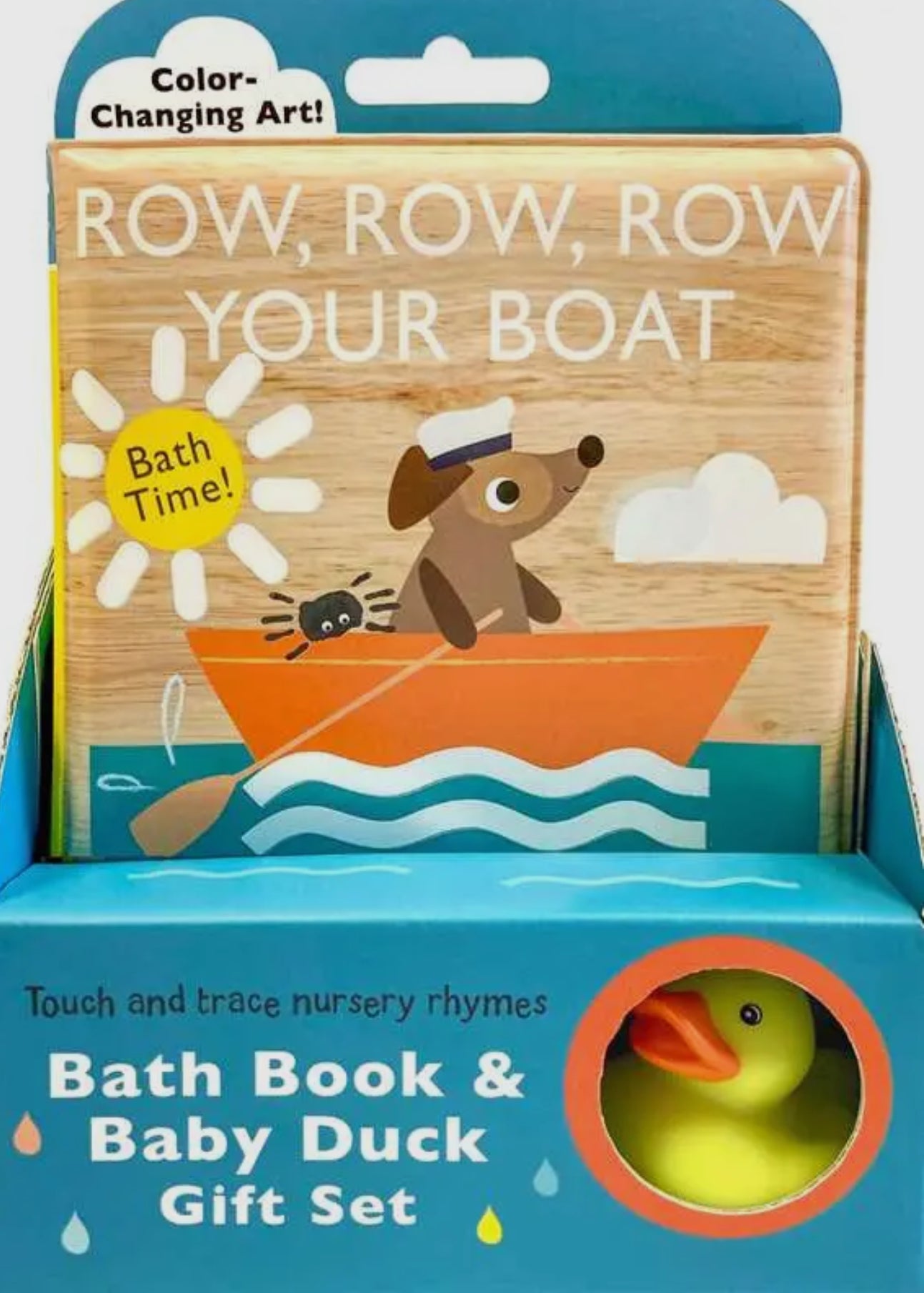 Touch and Trace Nursery Rhymes: Row, Row, Row Your Boat Bath Book & Baby Duck Gift Set By Editors of Silver Dolphin Books