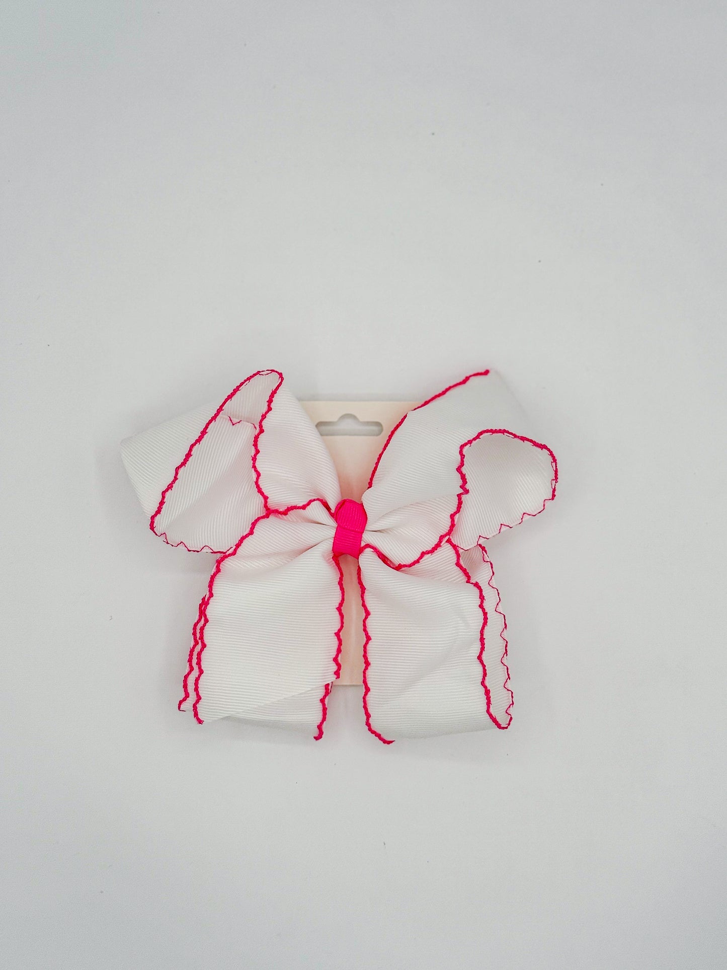 White Lace Trim Hair Bows