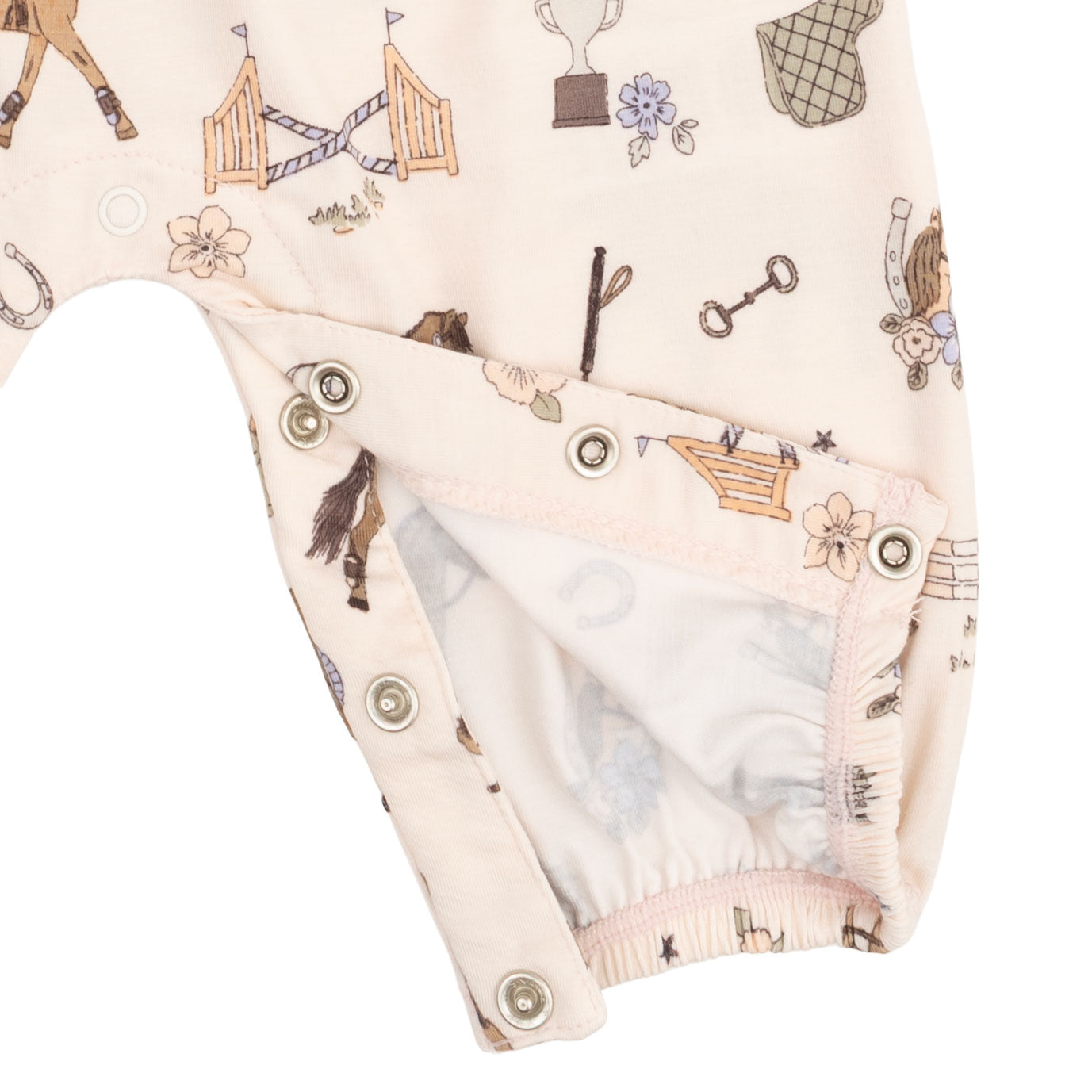 Pretty Equestrian - Ruffle Sleeve Snap Romper