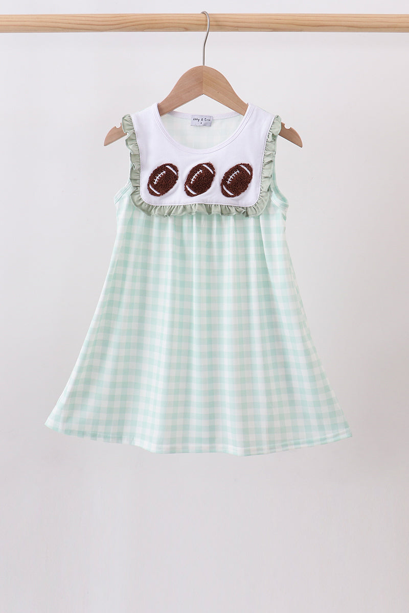 green football dress french knot gingham ruffle Unique Bridesmaid Dresses