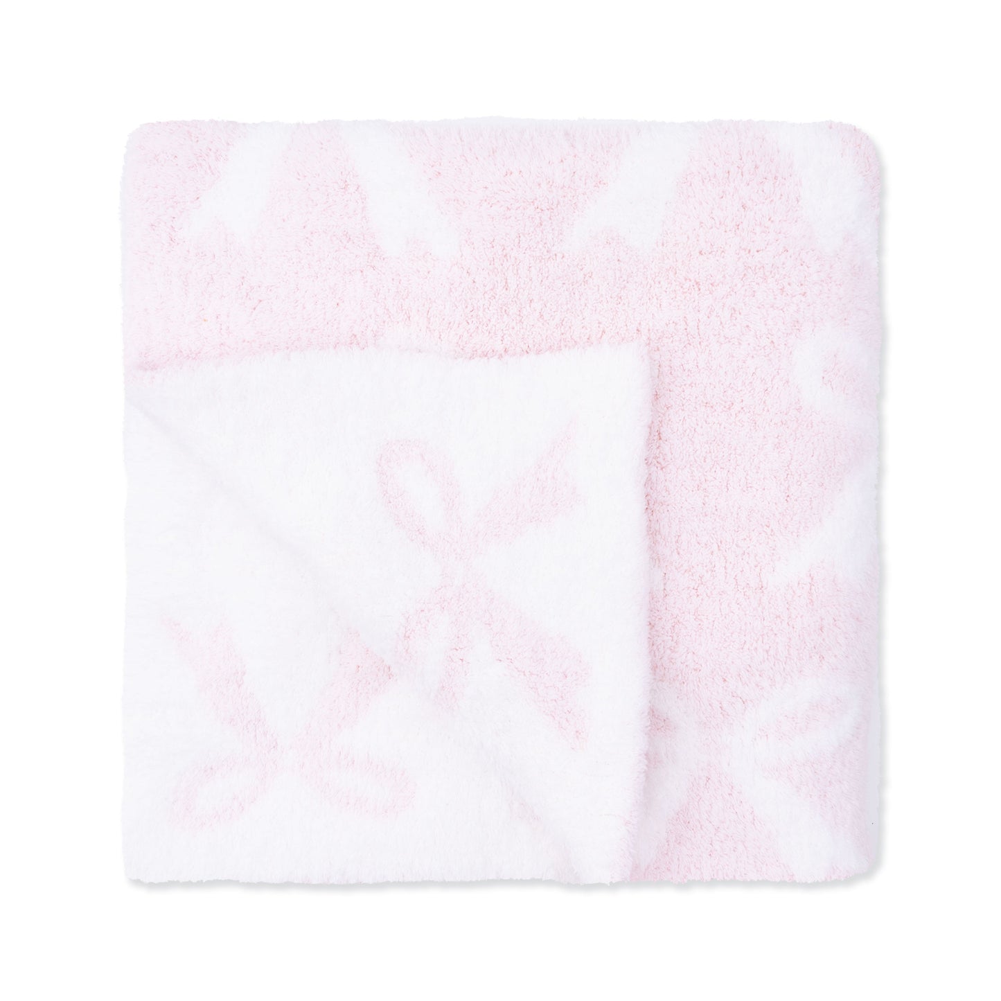 Chenille - Baby Pink Bow Blanket