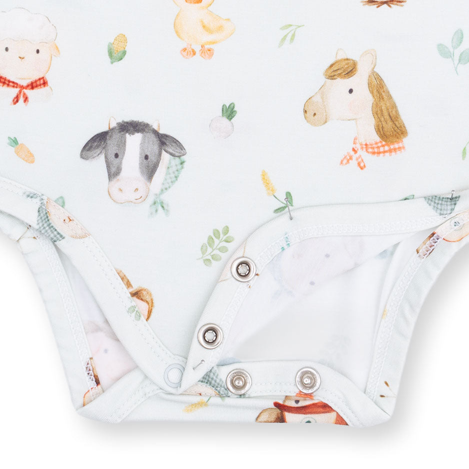 Baby Farm Faces - Long Sleeve Bodysuit