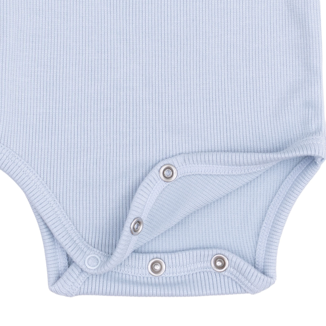 Solid Sheer Blue Rib - Long Sleeve Bodysuit