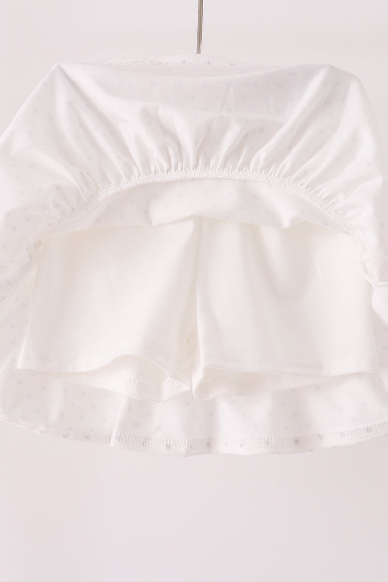 Pink pumpkin embroidery skorts set