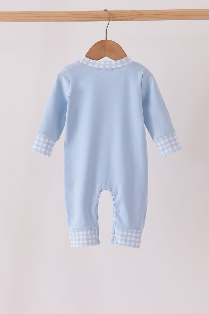 Blue skeleton print romper