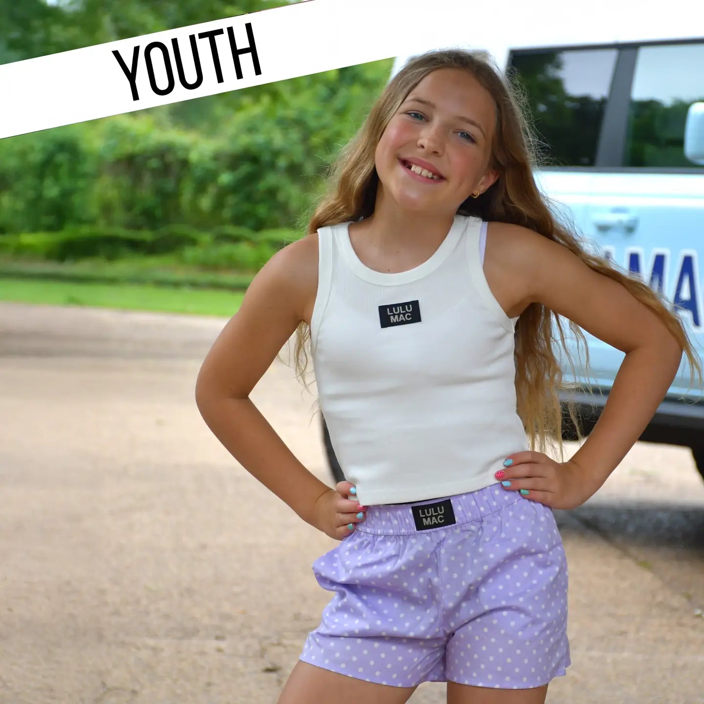 Lulu Mac Youth Purple polka dots Shorts