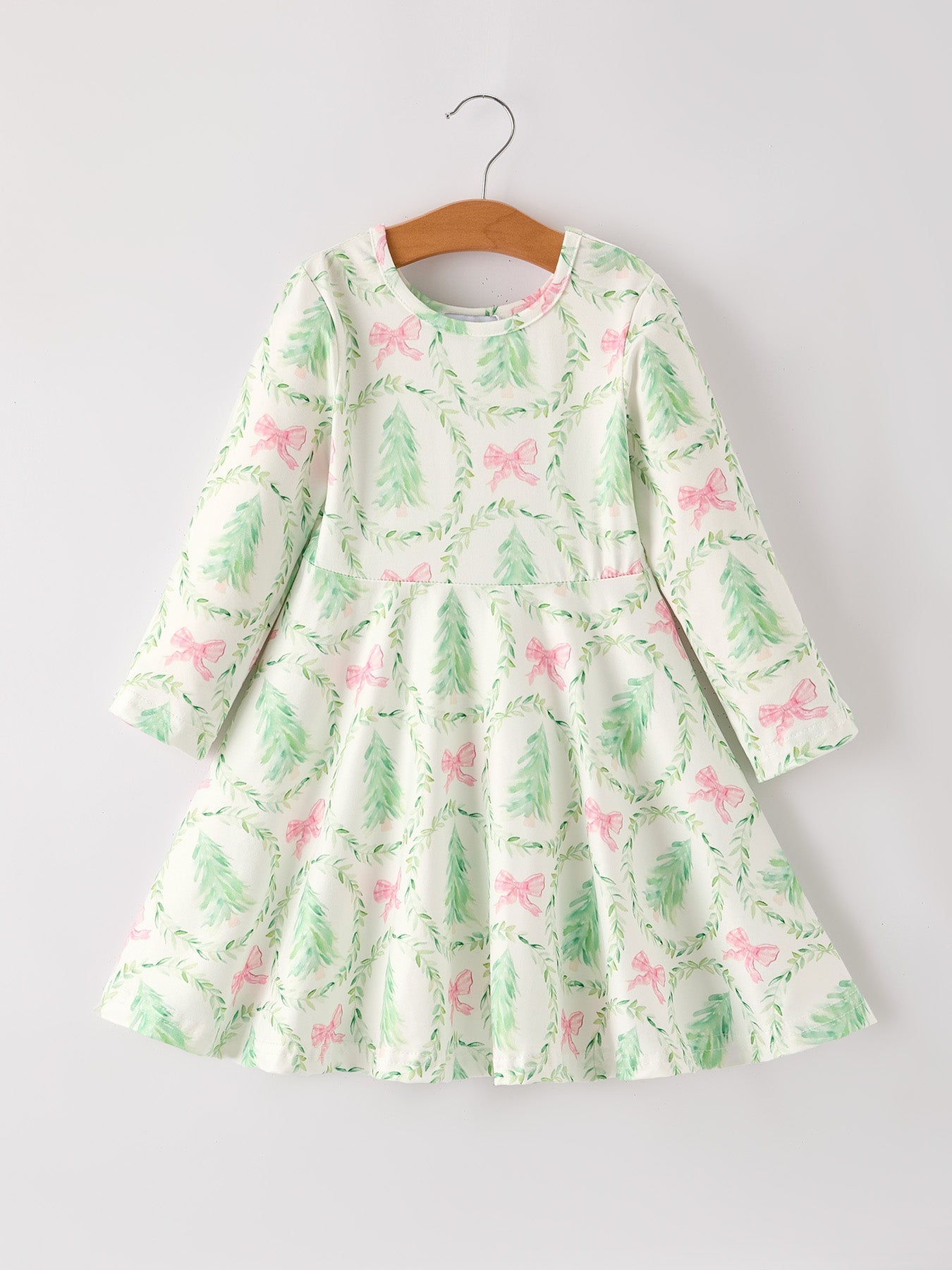 PREORDER Festive Christmas Tree & Wreath Girls Dress