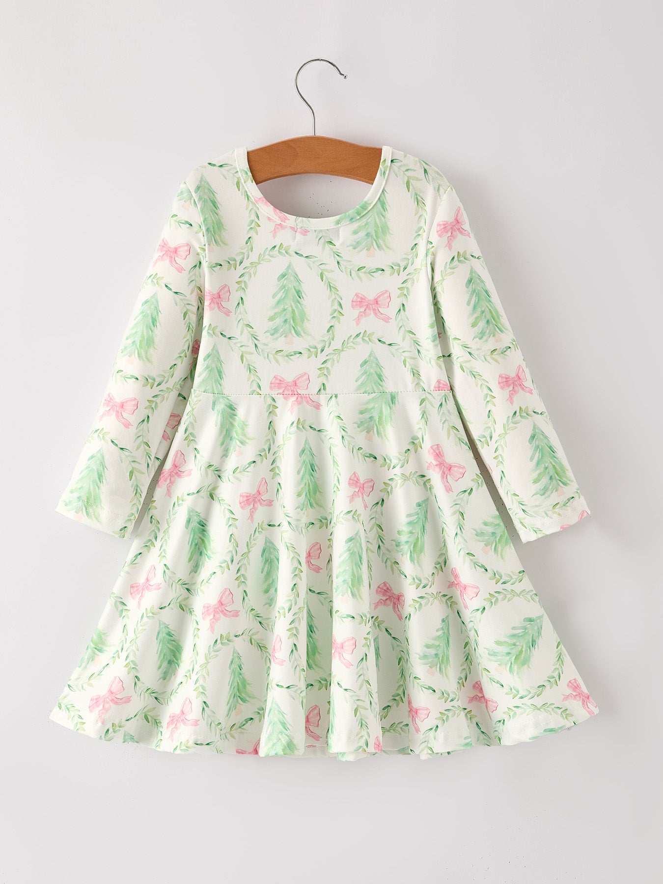 PREORDER Festive Christmas Tree & Wreath Girls Dress