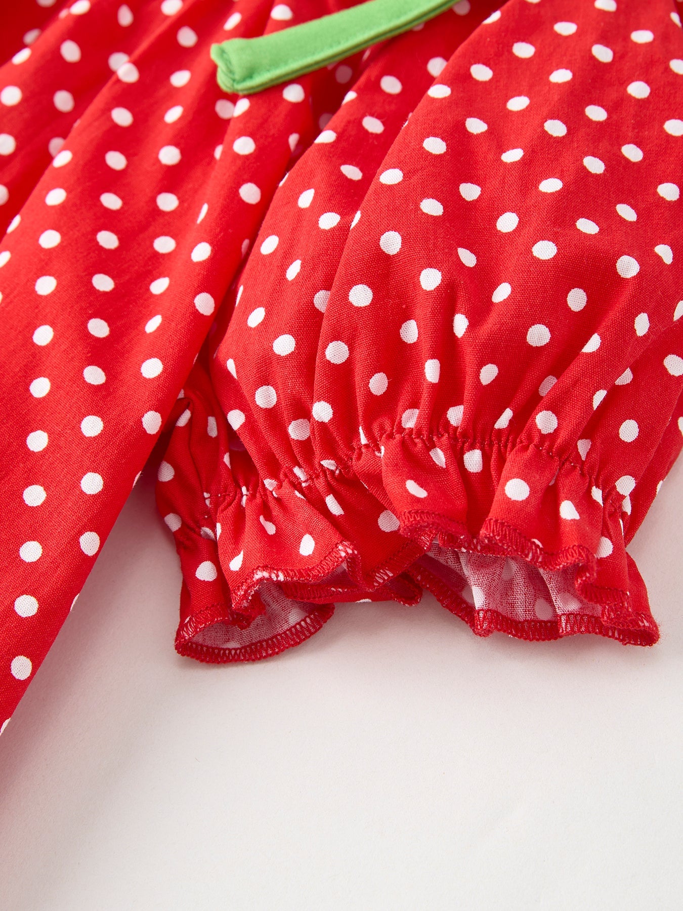 Christmas Cheer: Red Holiday Girls Dress with Cute Embroidery