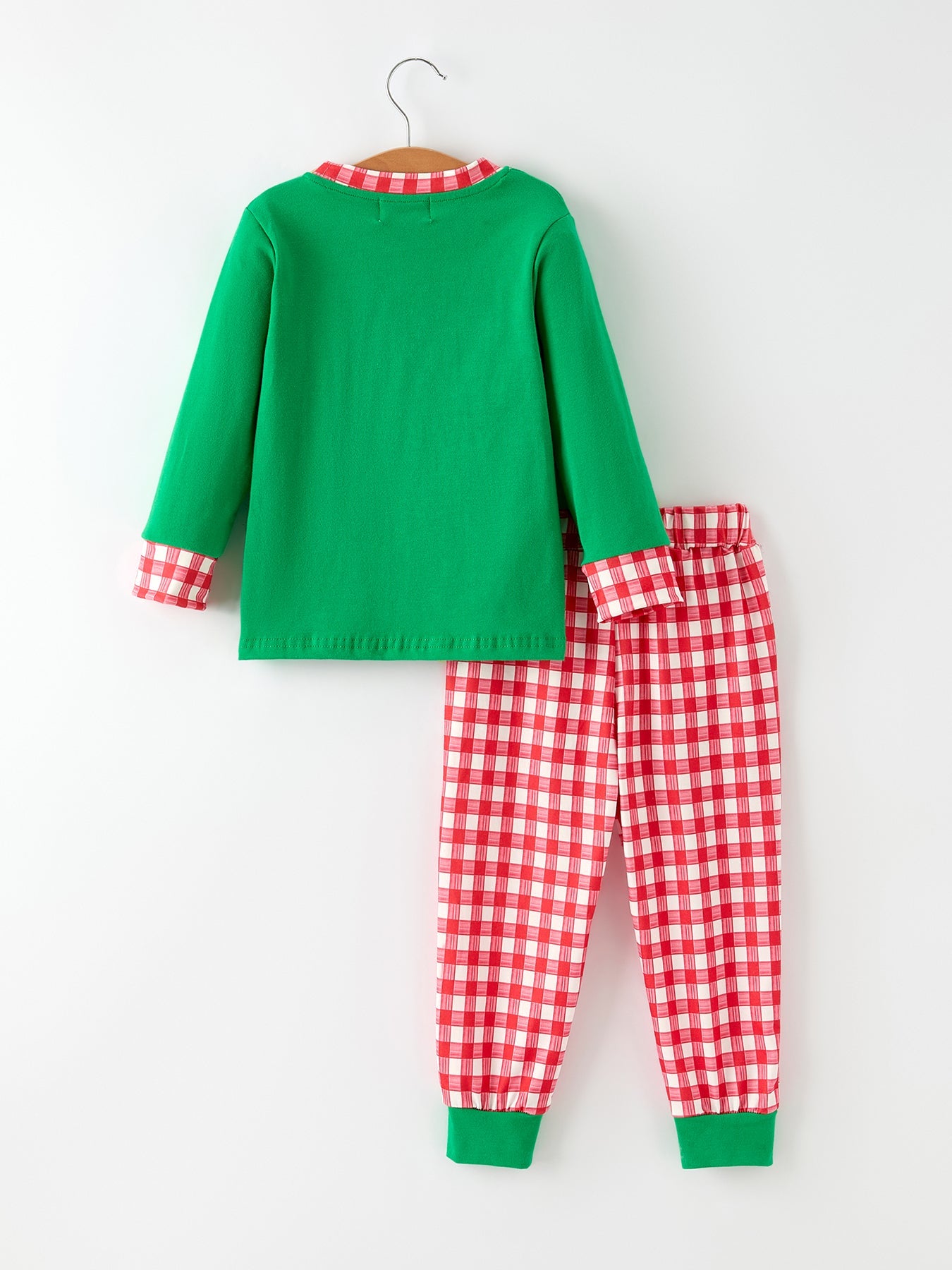 Christmas Character Candy Embroidery Green Boys Set