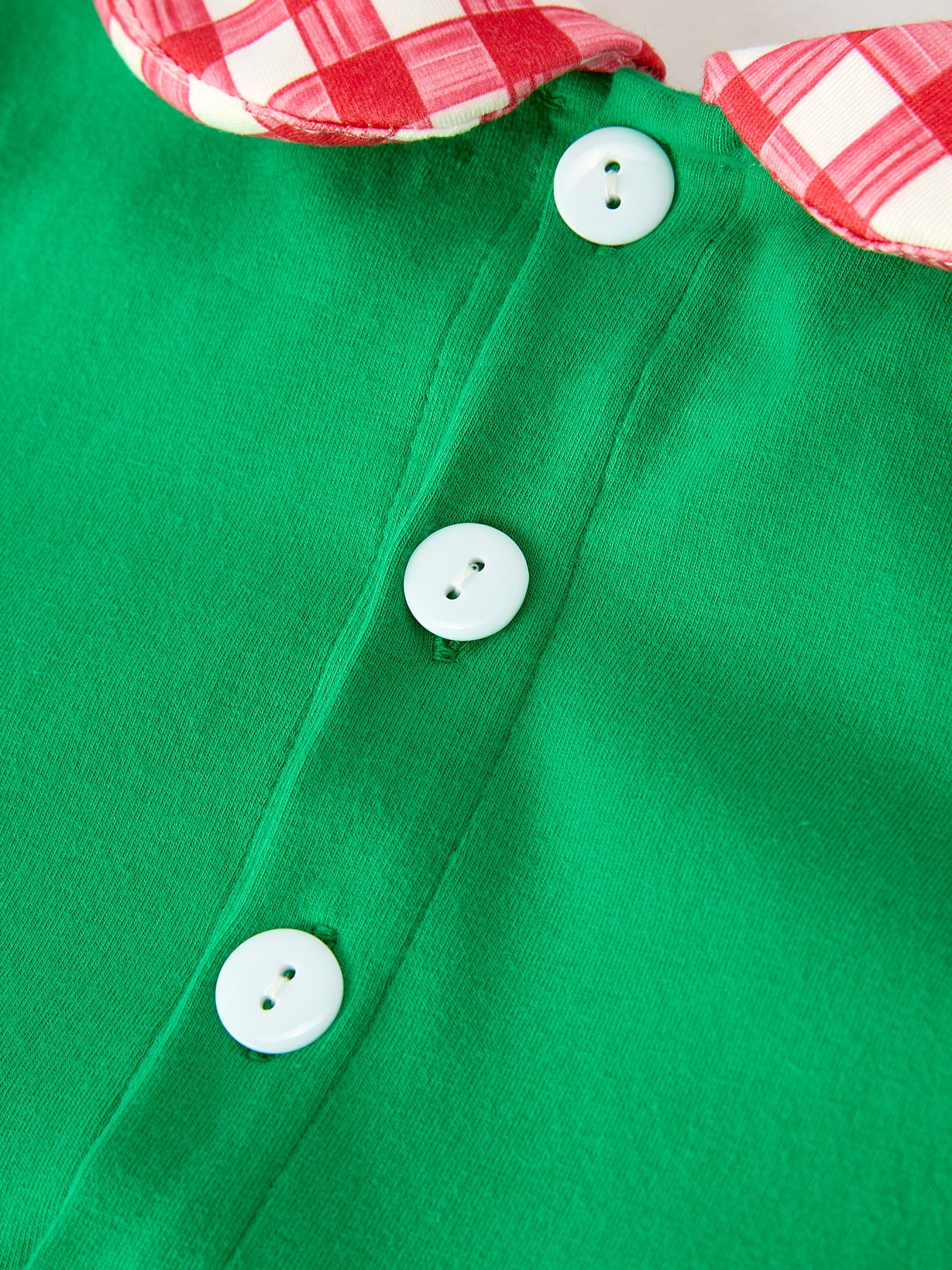 Christmas Character Candy Embroidery Green Girls Set