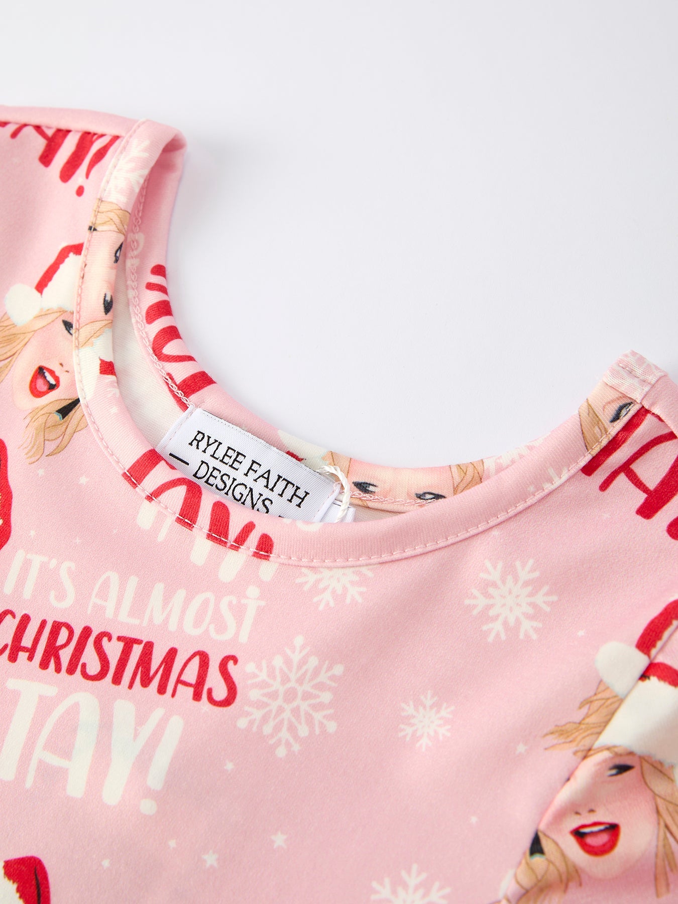 Christmas Ts Twirly  Print Girls Milk Silk Dress