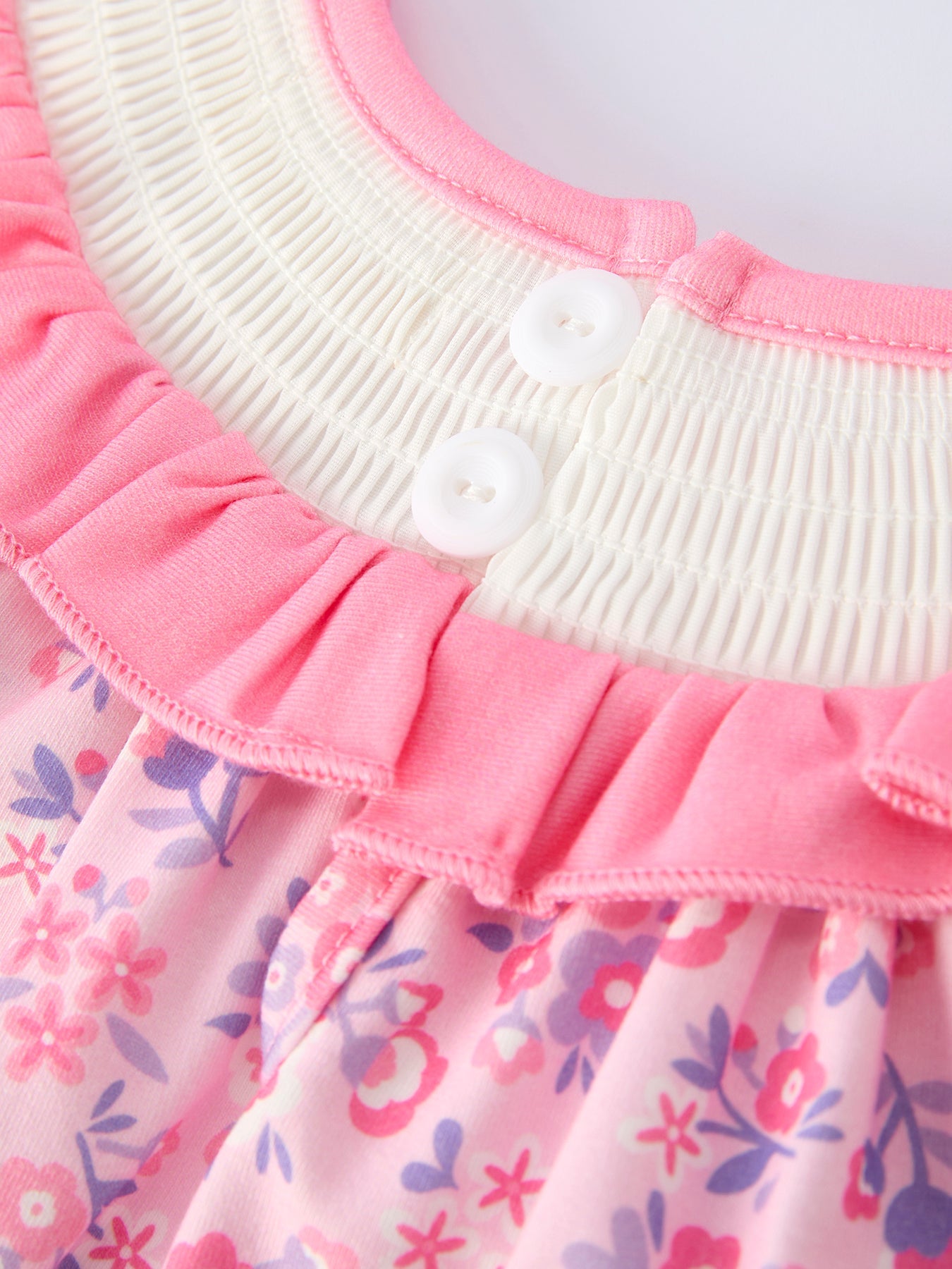 Floral Smocked Church Christ Bishop Christening Baby Girls Romper