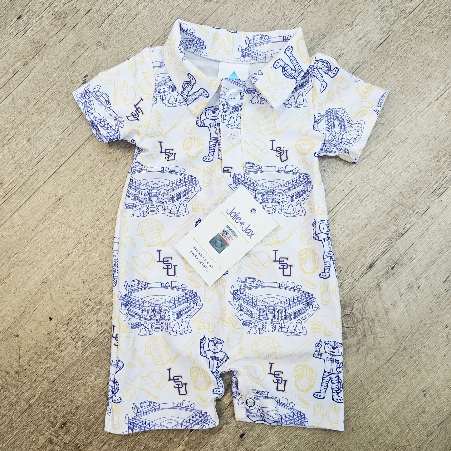 LSU Baseball Polo Romper (Officially Licensed)