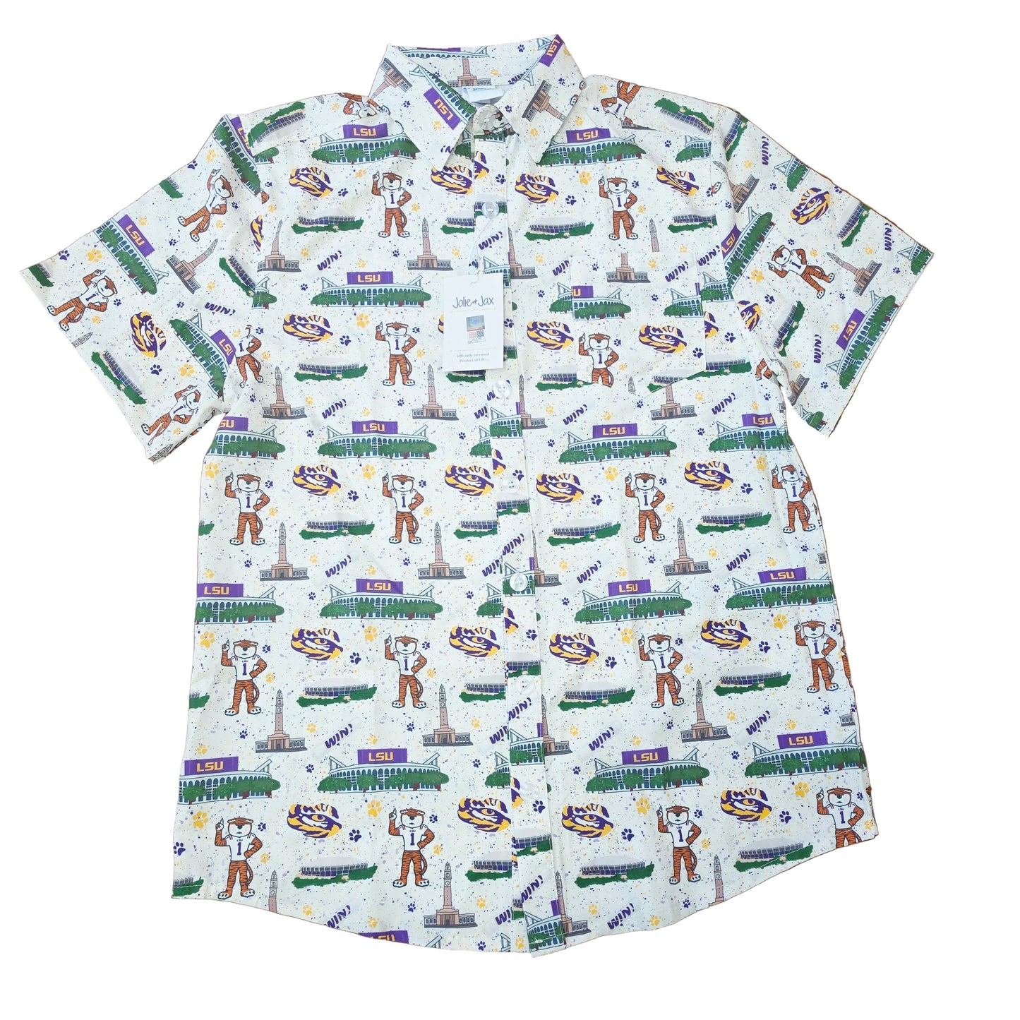 LSU Campus Button Down Shirt(officially licensed)