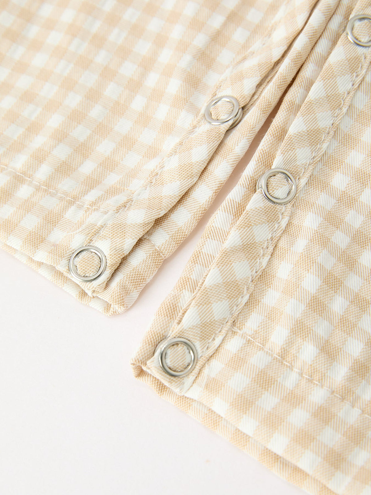 Goose Embroidered Beige Plaid Baby Boys Jonjon