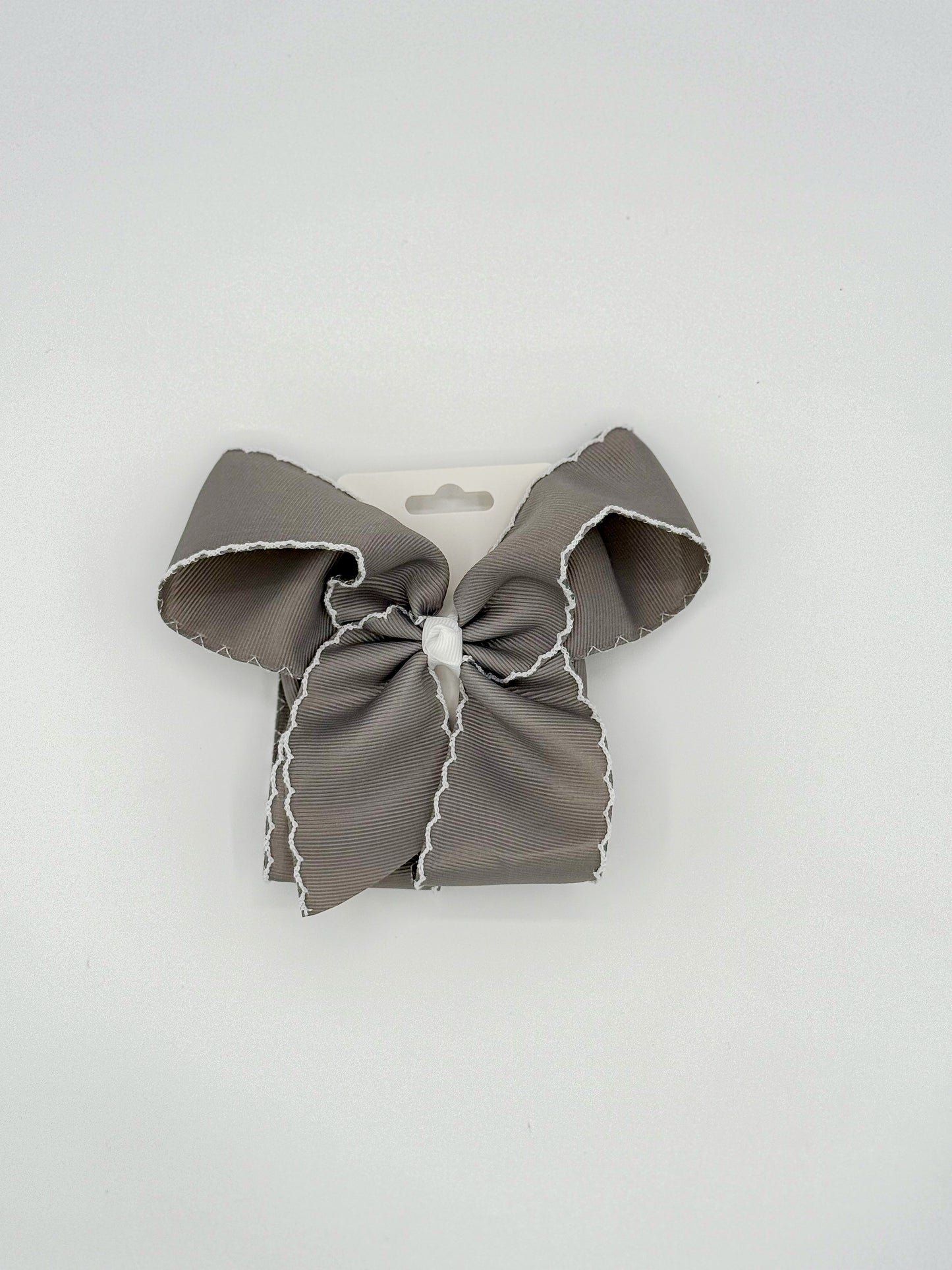 White Lace Trim Hair Bows