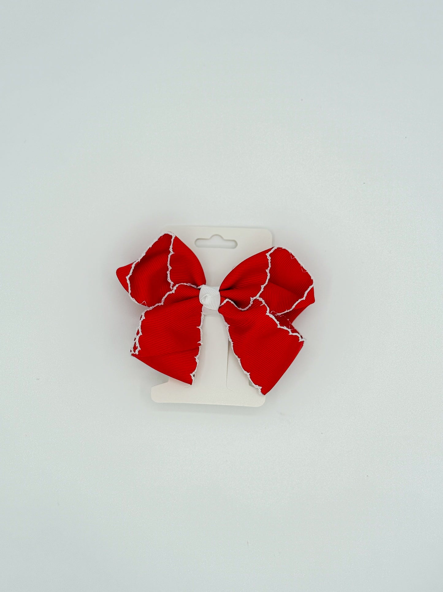 White Lace Trim Hair Bows