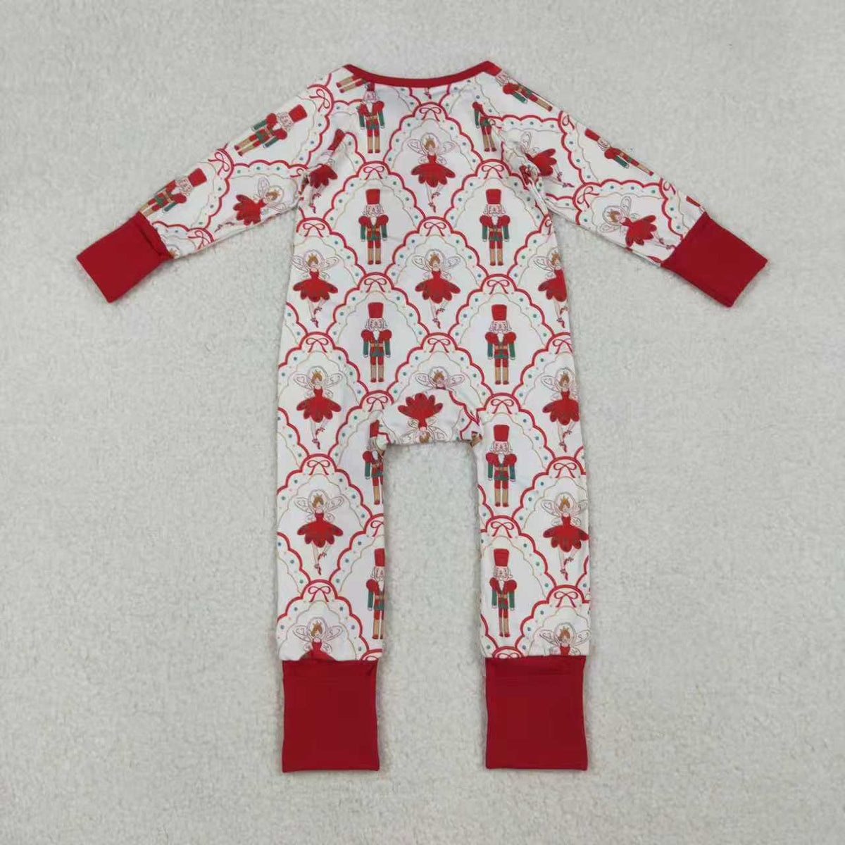 Sibling Baby Girls Bows Soldiers Dancers Checked Pant Christmas Pajamas Sets Zipper Rompers