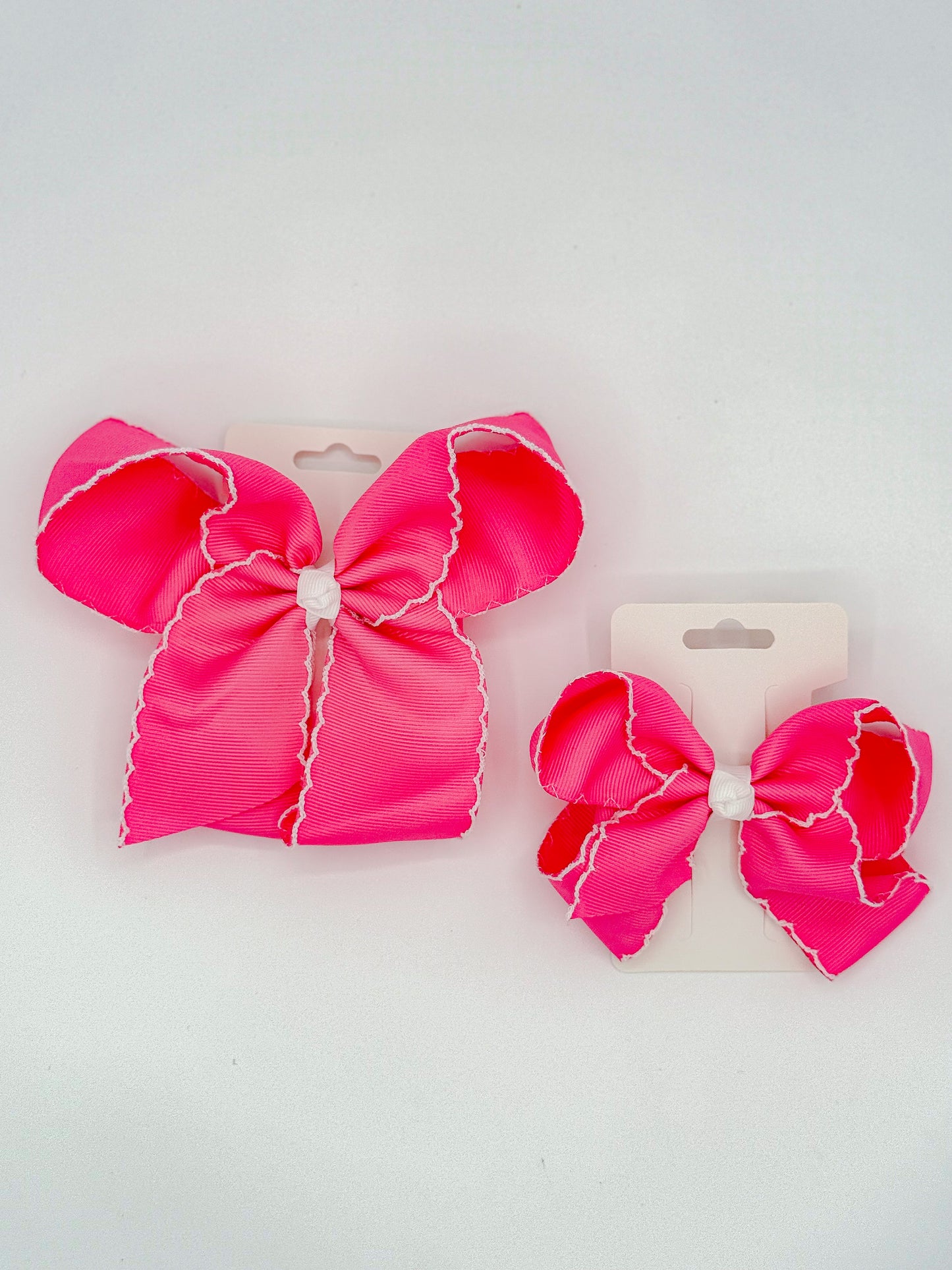 White Lace Trim Hair Bows