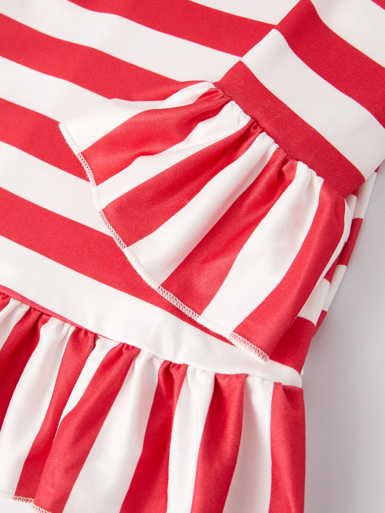 Girls Christmas Gingerbread Man Red and White Stripes Dress
