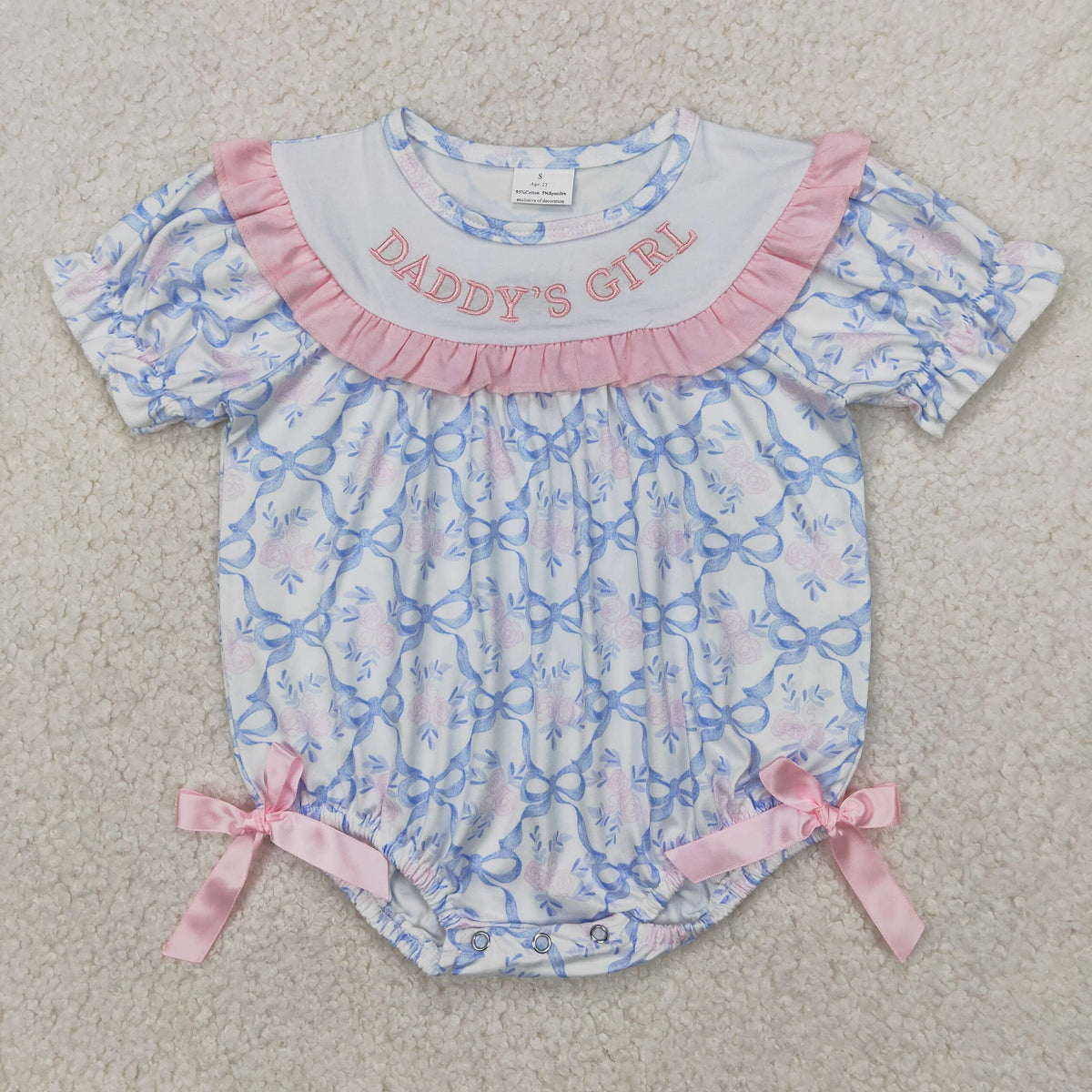 Sibling Baby Kids Embroidery DADDY'S BOY GIRL Top Shorts Sets Floral Plaid Knee Length Dress Rompers