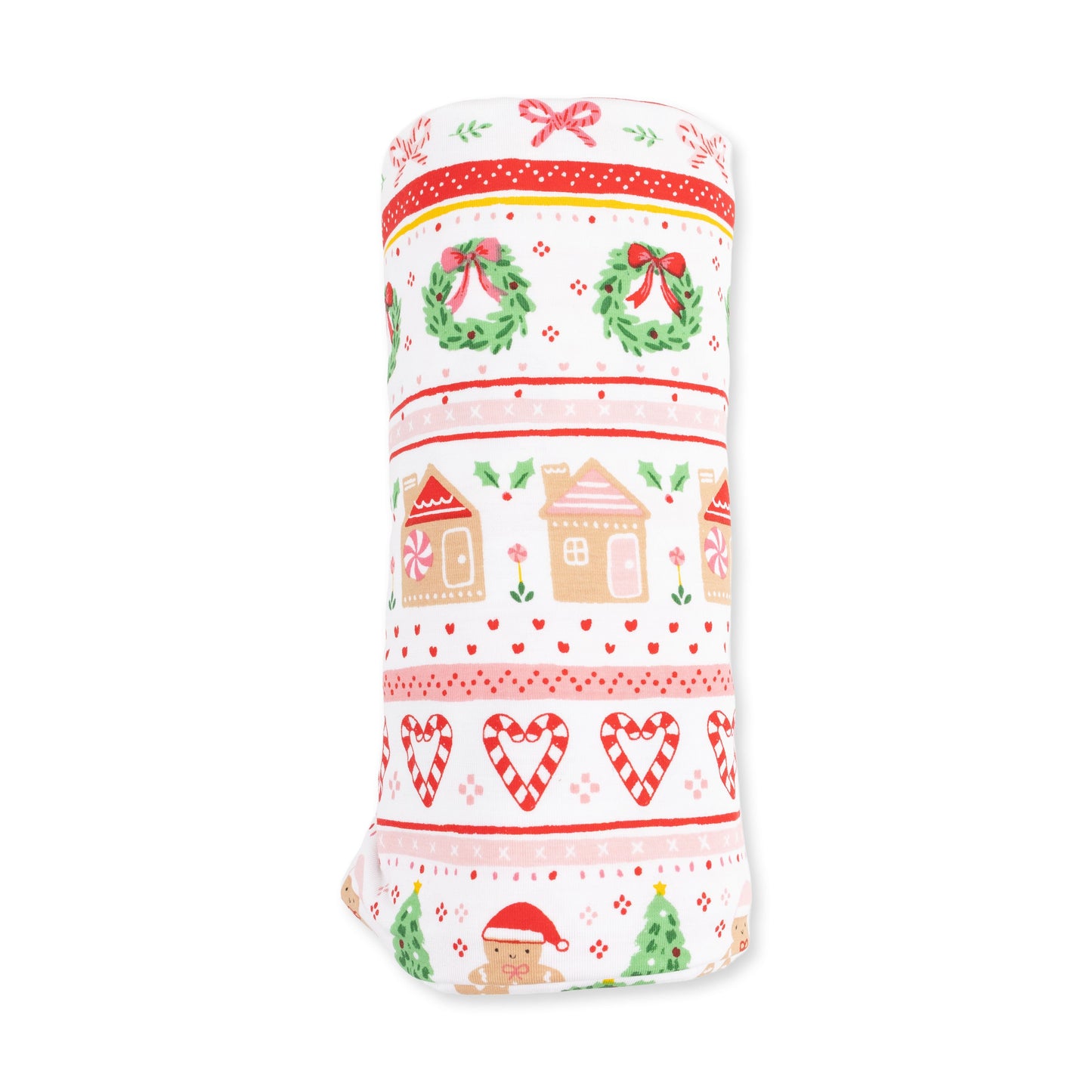 Gingerbread Fair Isle Pink - Swaddle Blanket