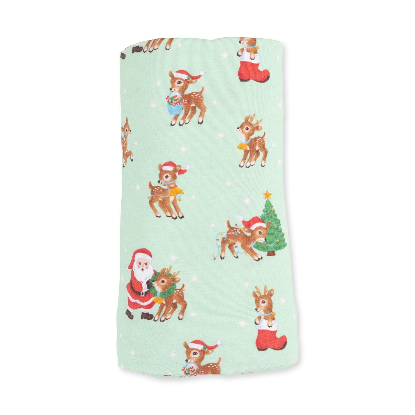 Vintage Reindeer & Santa Uni - Swaddle Blanket