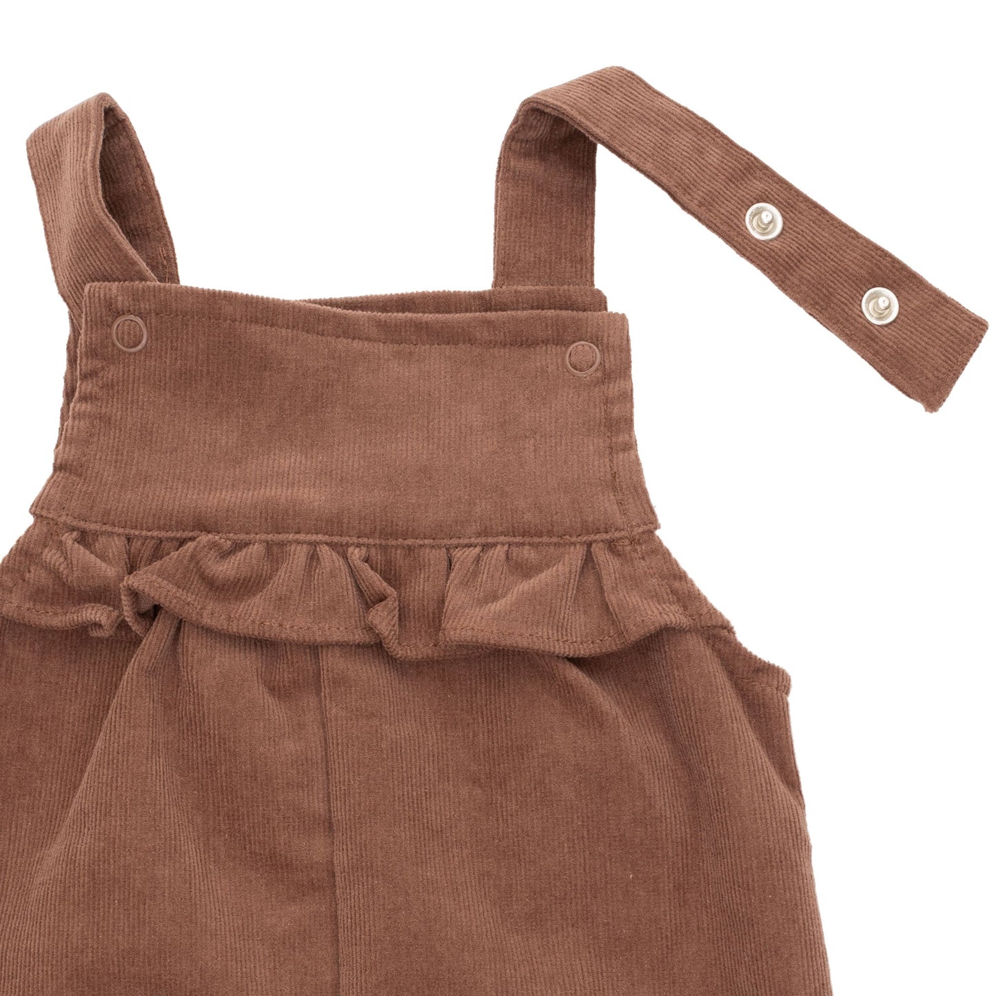 Solid Beaver Fur Corduroy - Yoke Ruffle Overall