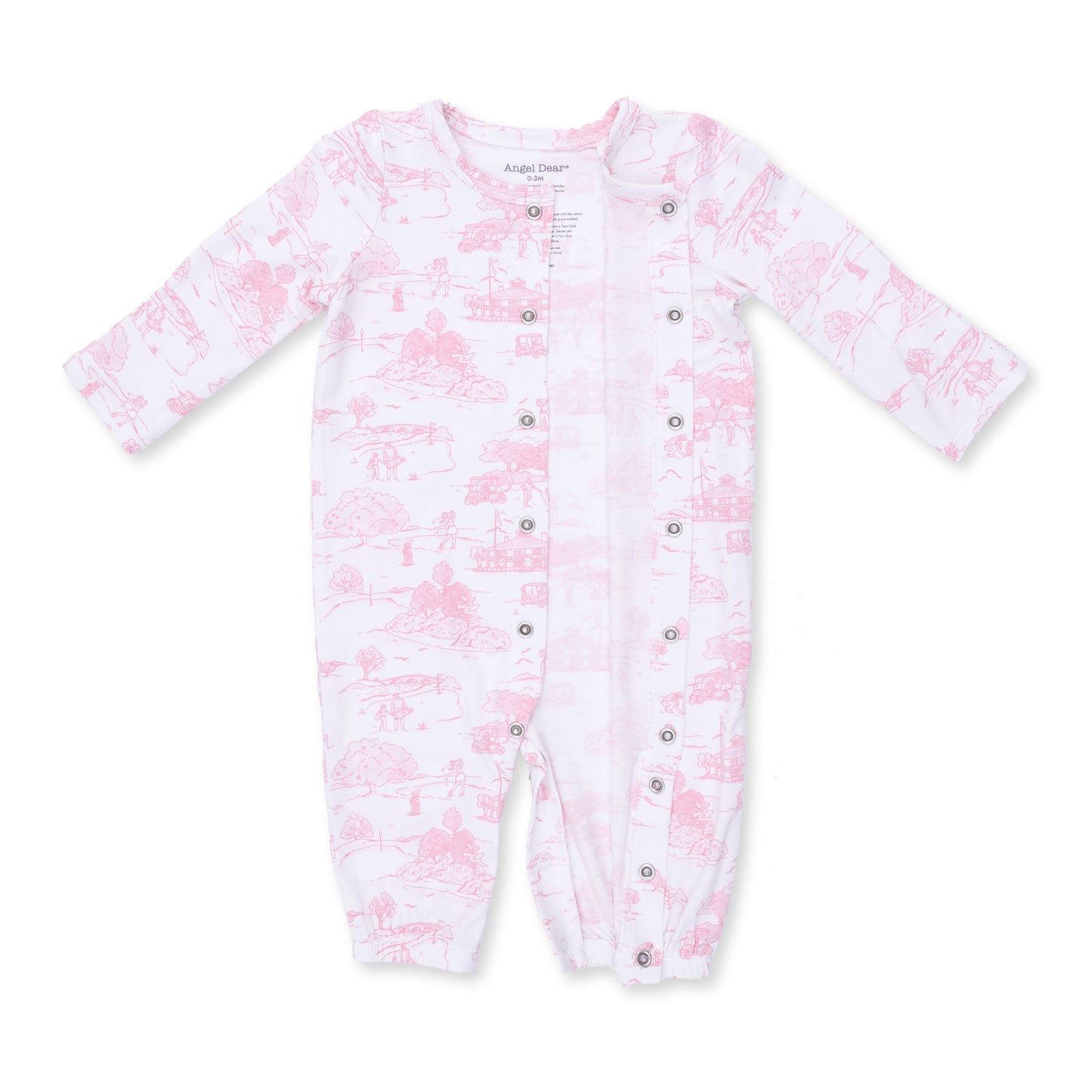 Golf Toile Pink - Convertible Gown and Knot Headband