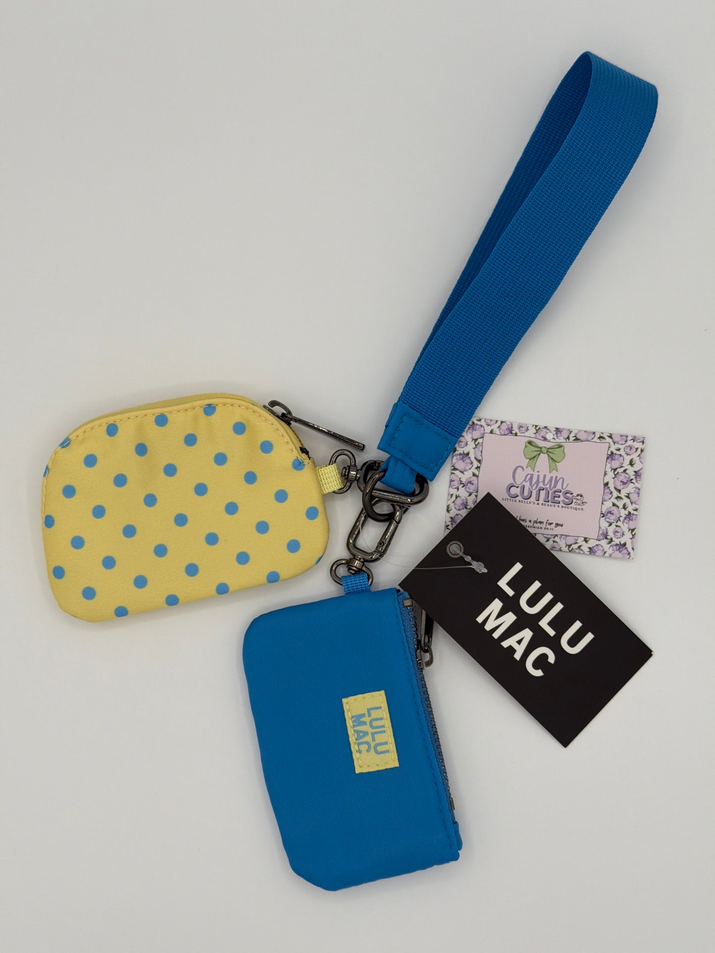 Lulu Mac Blue and yellow wristlet