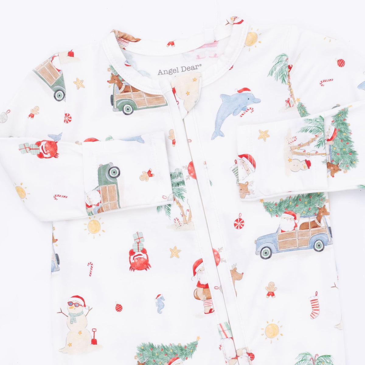 Beach Christmas - Bamboo - 2 Way Zipper Footie