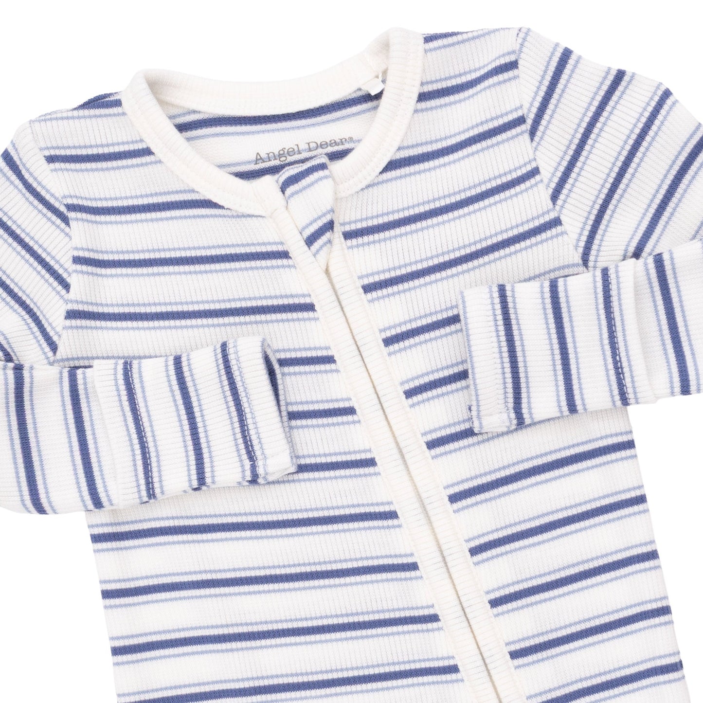 Vintage Stripe Blue - 2 Way Zipper Footie