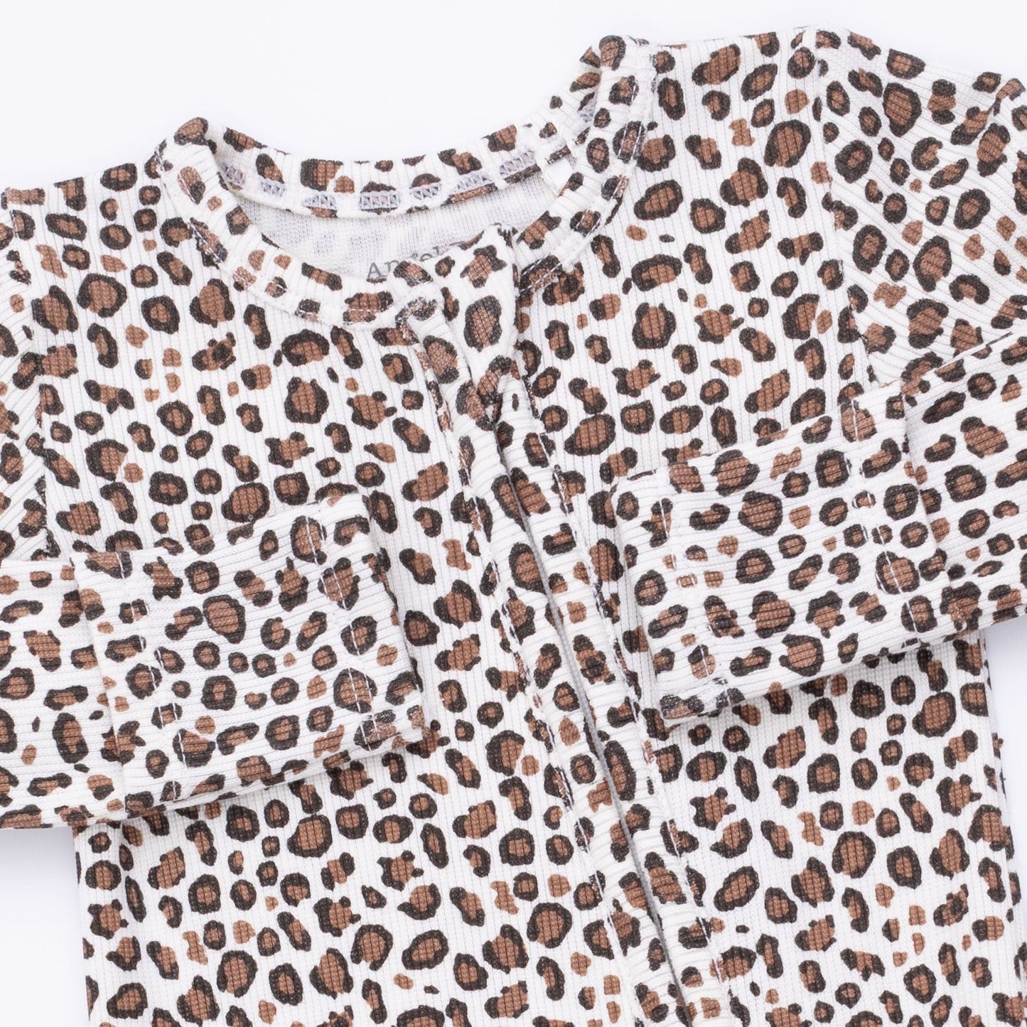 Leopard - 2 Way Ruffle Back Zipper Footie