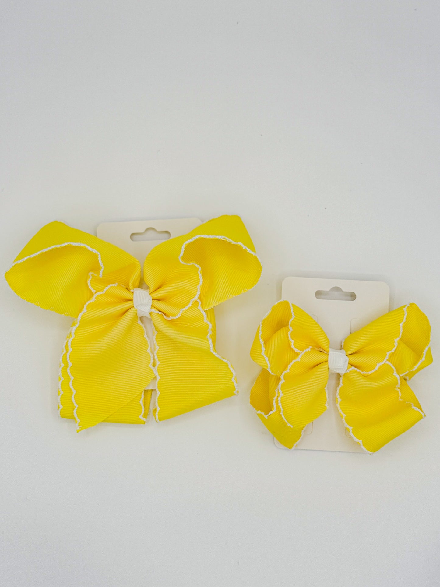 White Lace Trim Hair Bows