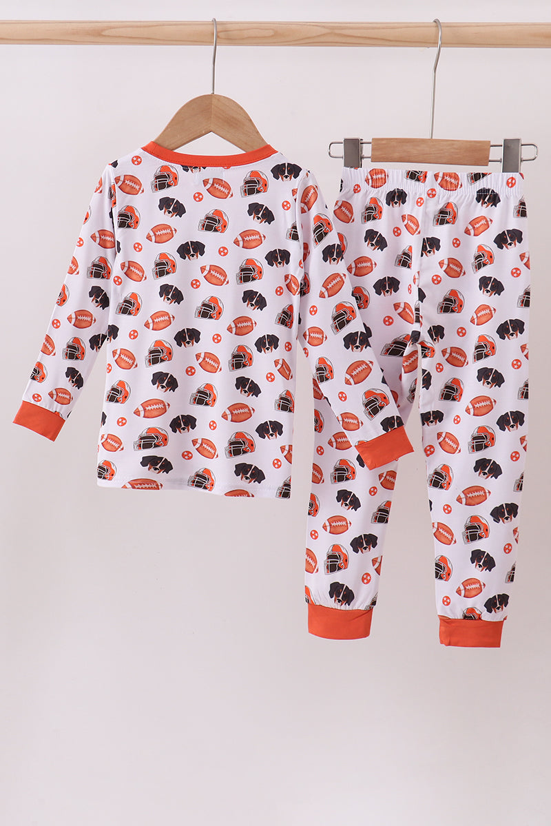 Premium orange Tennessee print bamboo pants set