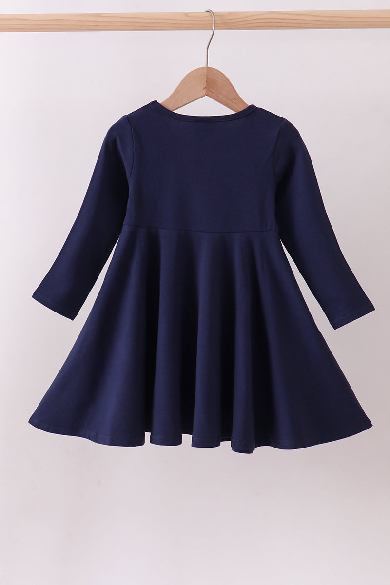 Premium Navy Auburn tiger applique dress