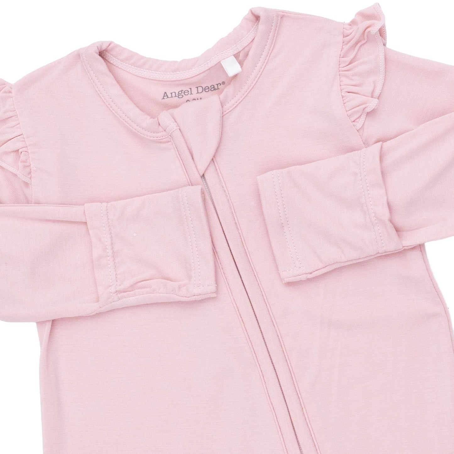 Solid Peachskin - 2 Way Ruffle Sleeve Zipper Footie