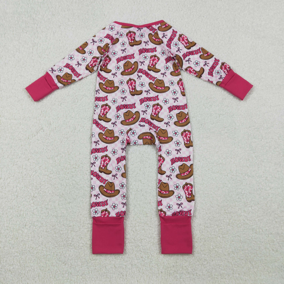 Sibling Baby Boys Girls Hats Bows Western Pants Pajamas Sets Zipper Rompers