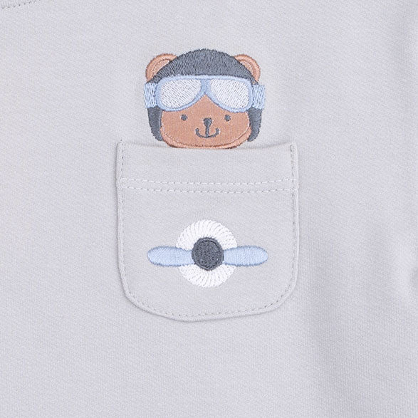 Vintage Airplane Pilots - Drop Sleeve Sweatshirt