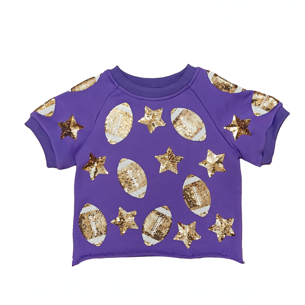 Women's Sequin Football Top - Purple