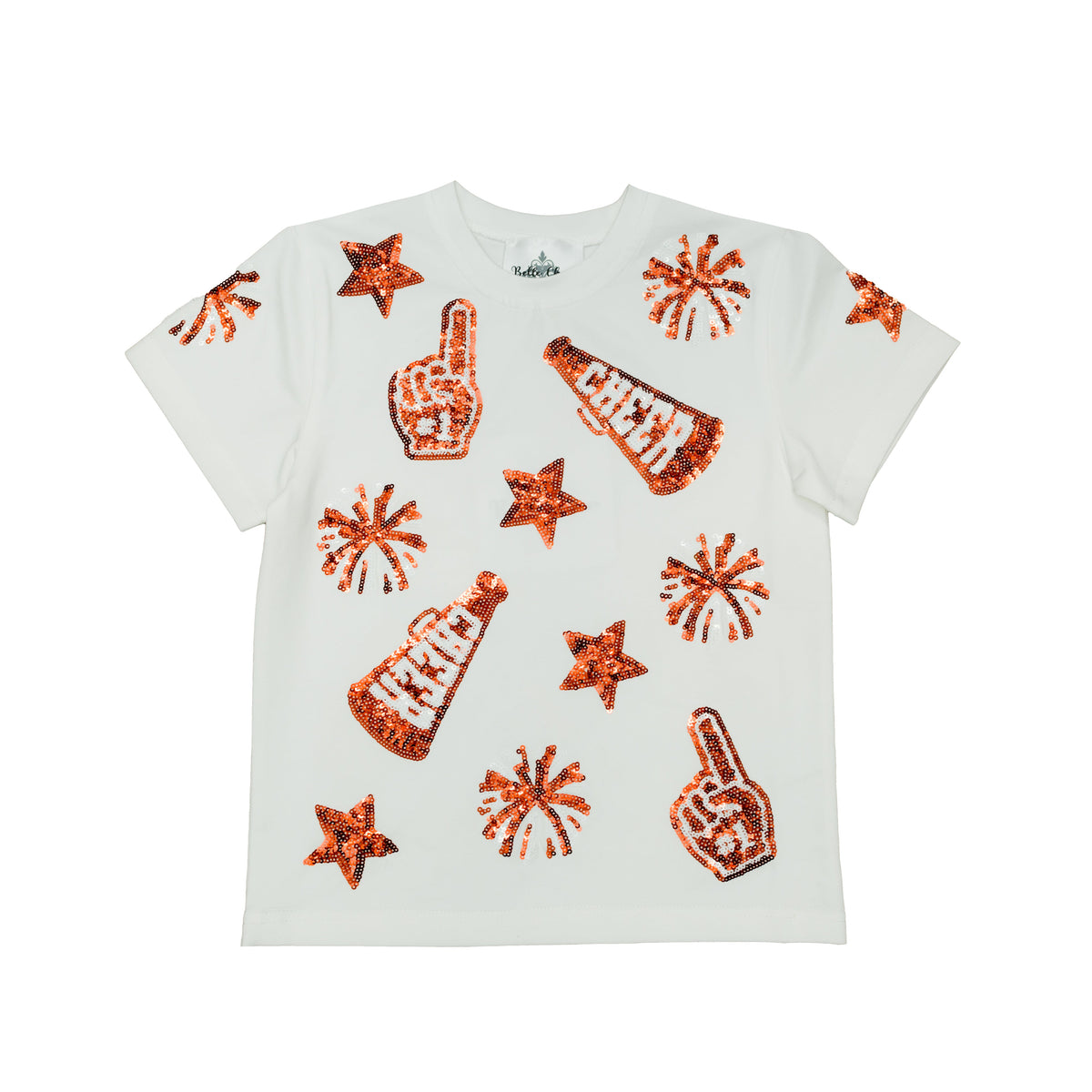 Kids' Sequin Cheer Tee - Burnt Orange