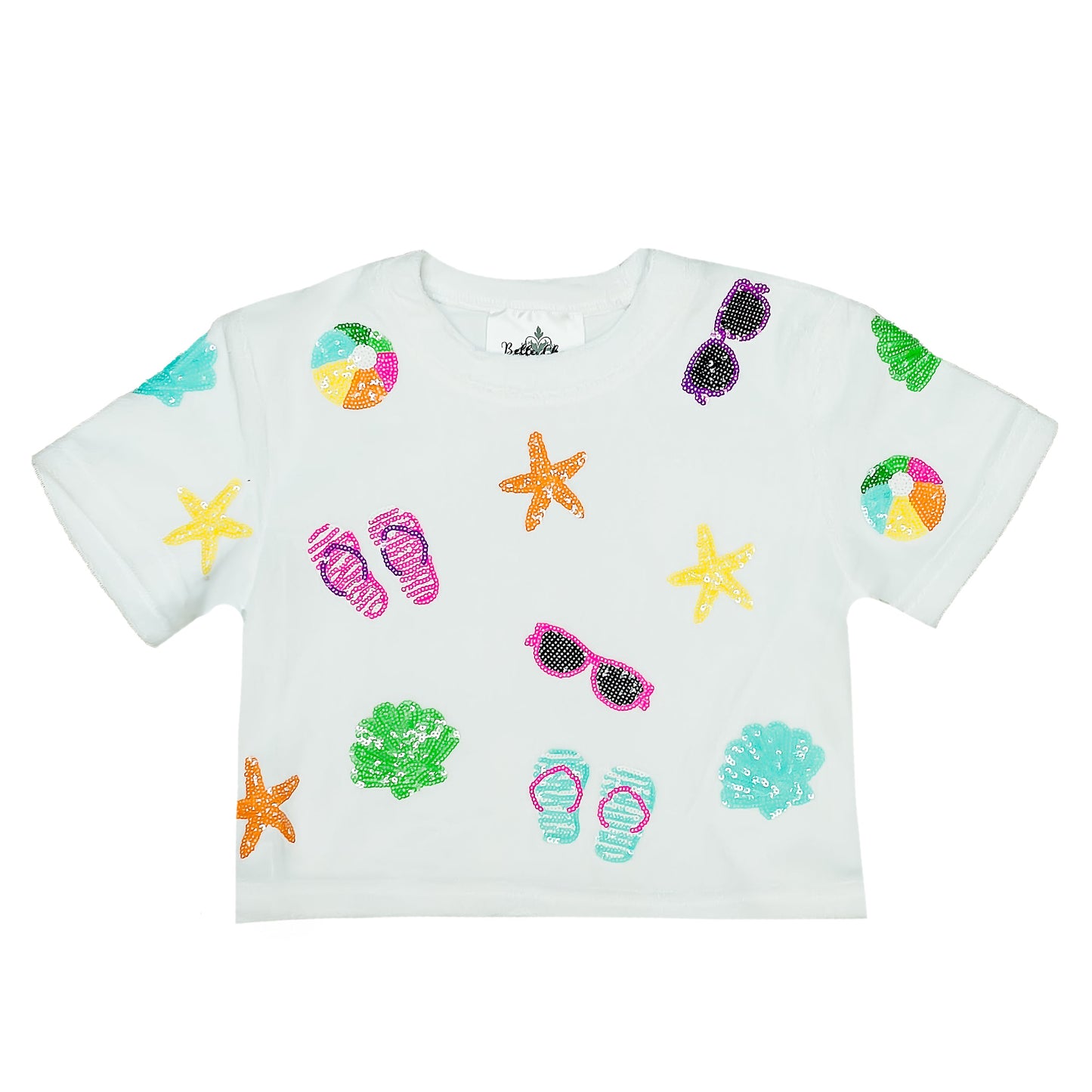 Sequin Terry Cloth Beach Top