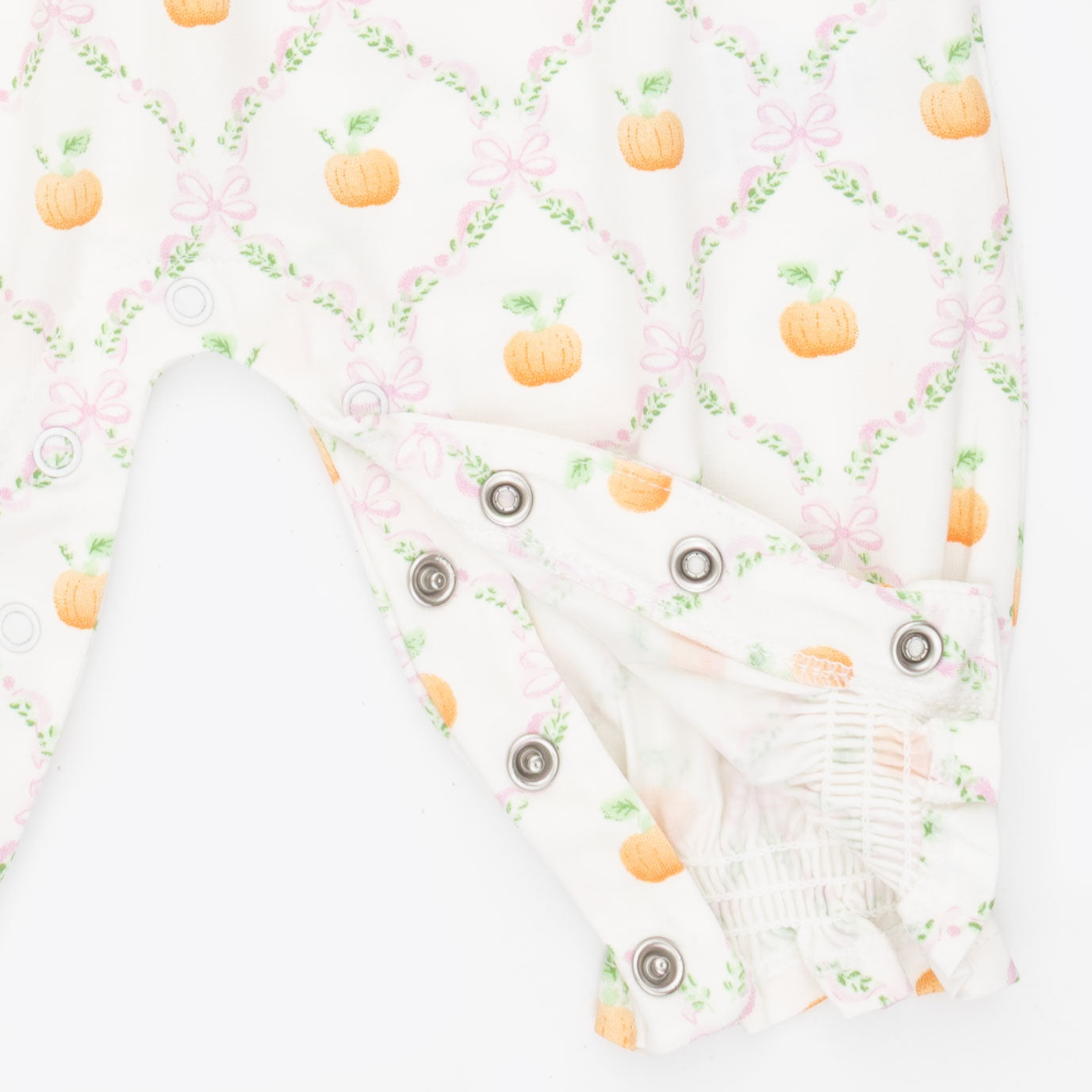 Pretty Pumpkin Trellis - Smocked Long Sleeve Romper