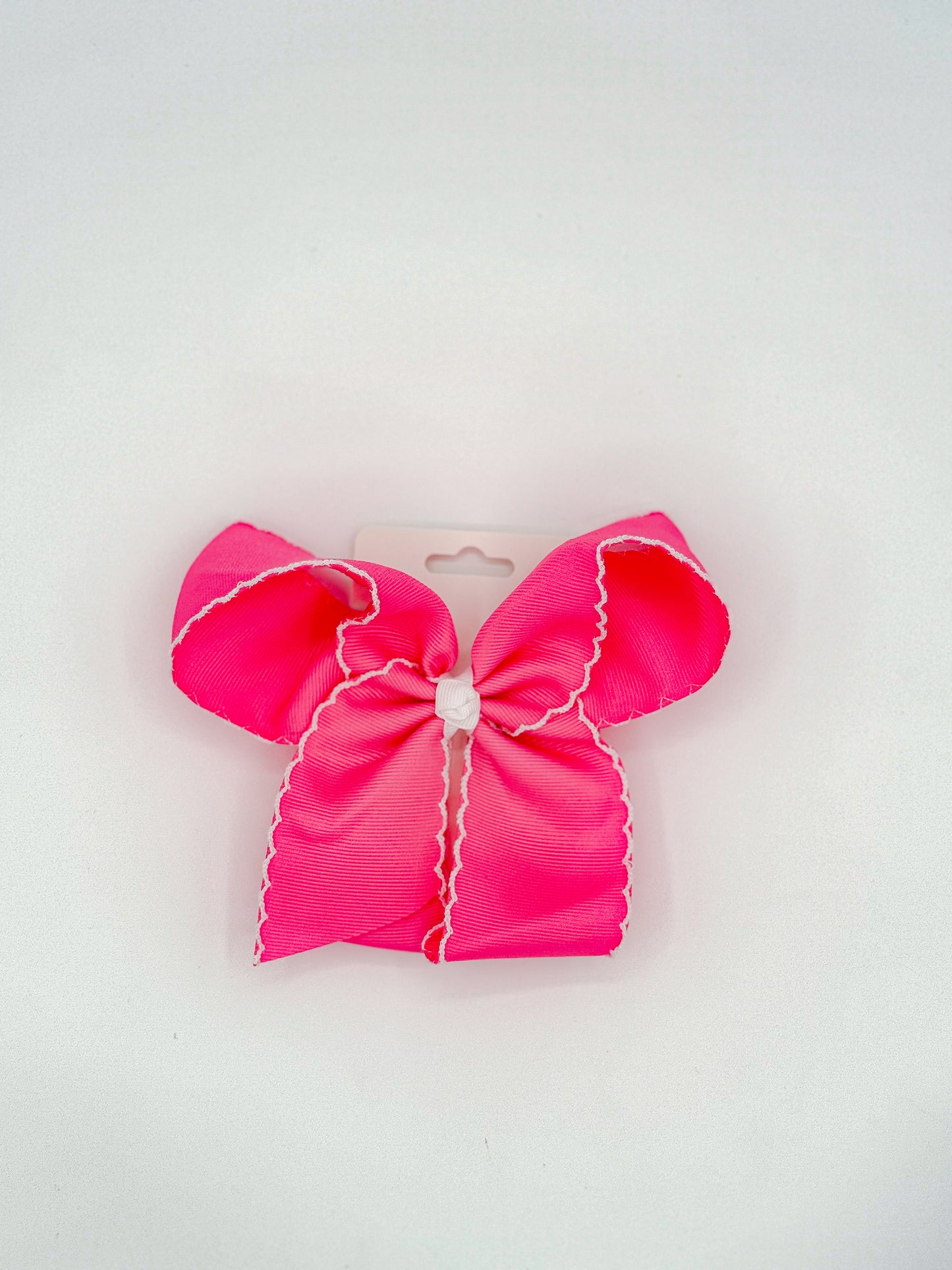 White Lace Trim Hair Bows