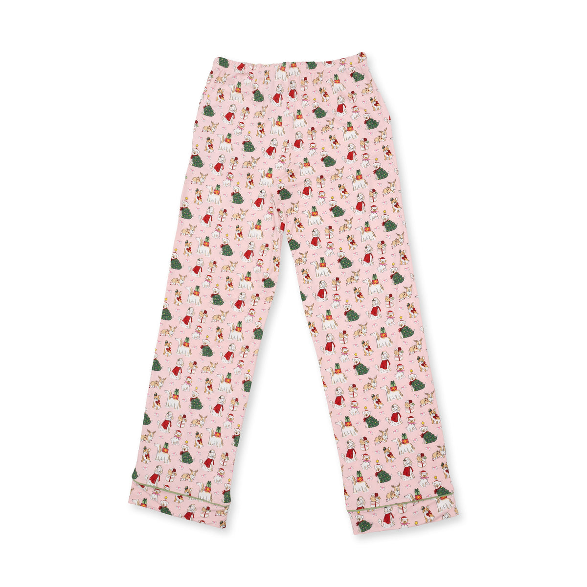 Christmas Dogs Pink - Adult Long Sleeve Coat Style and Pant with Pockets