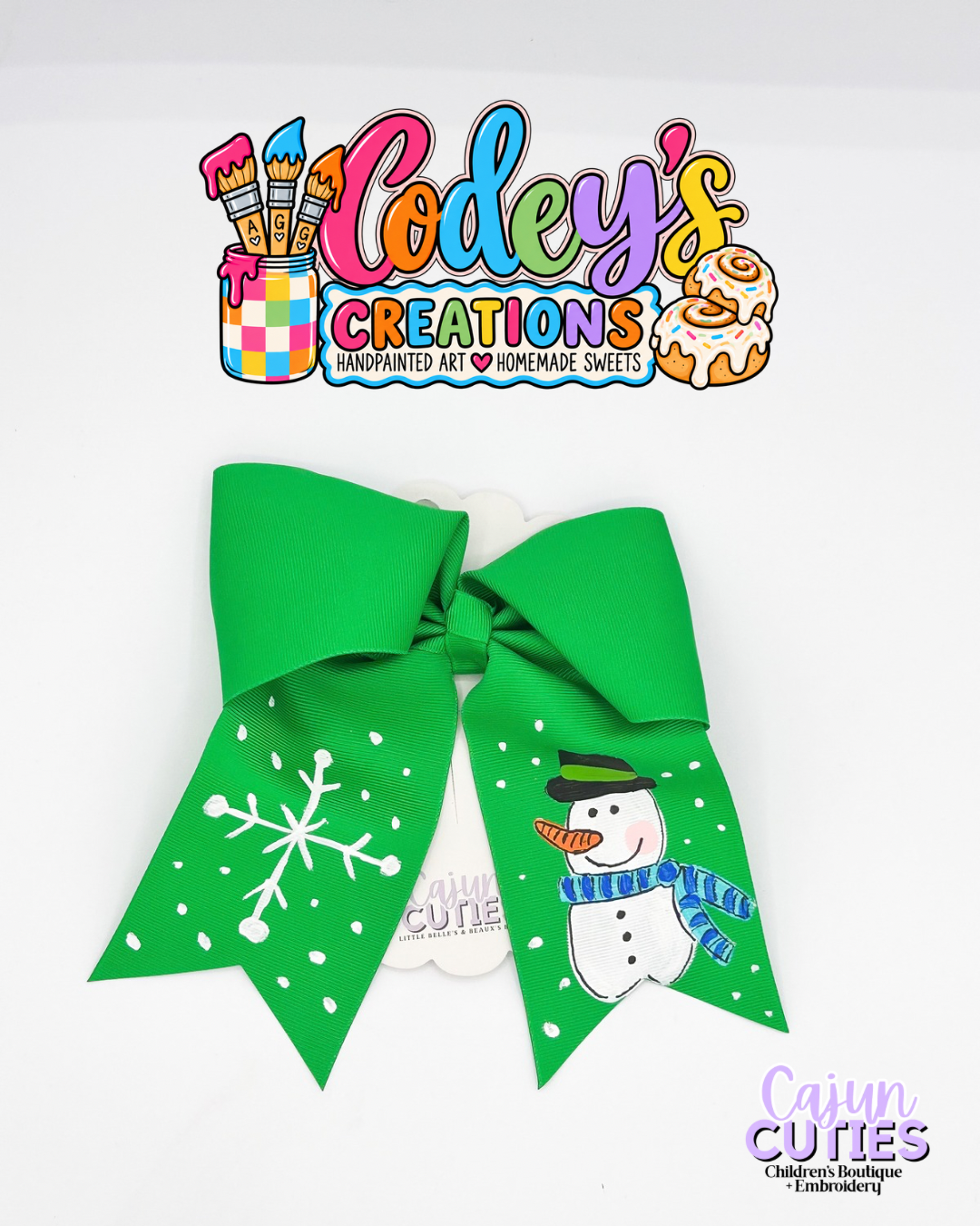 Frosty the Snowman Hand-Painted Bow