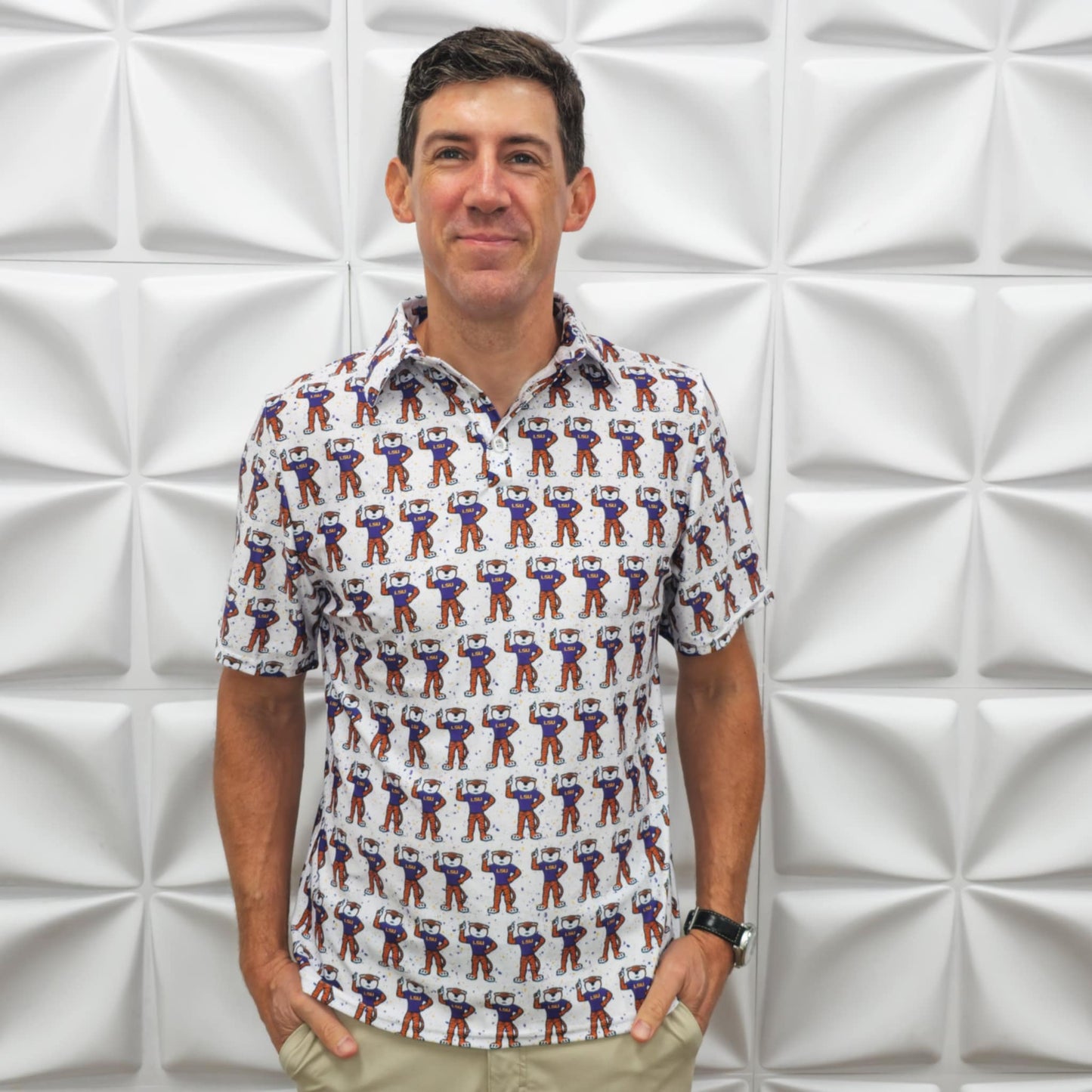π Mike the Tiger Party Polo β Official LSU Menβs Shirt π