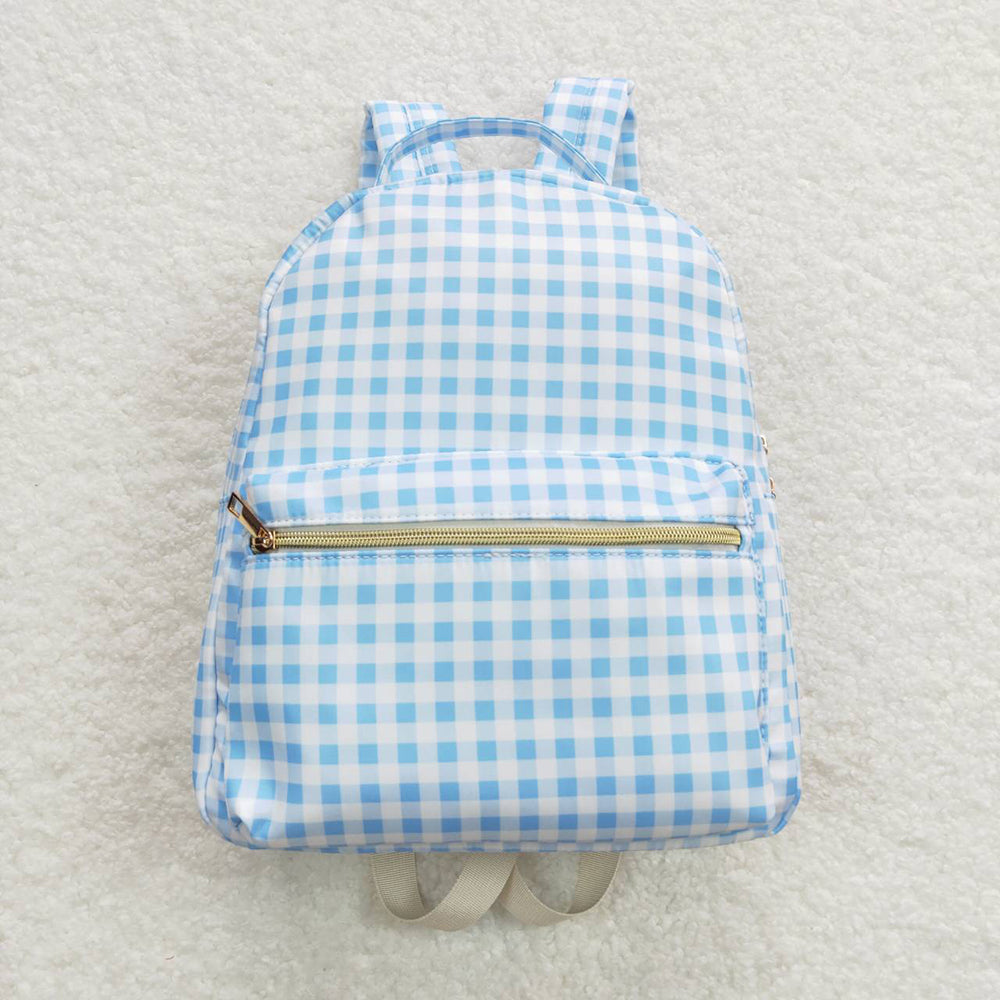 BA0087 Baby Boys Blue Checked Back to School Backpack Bags