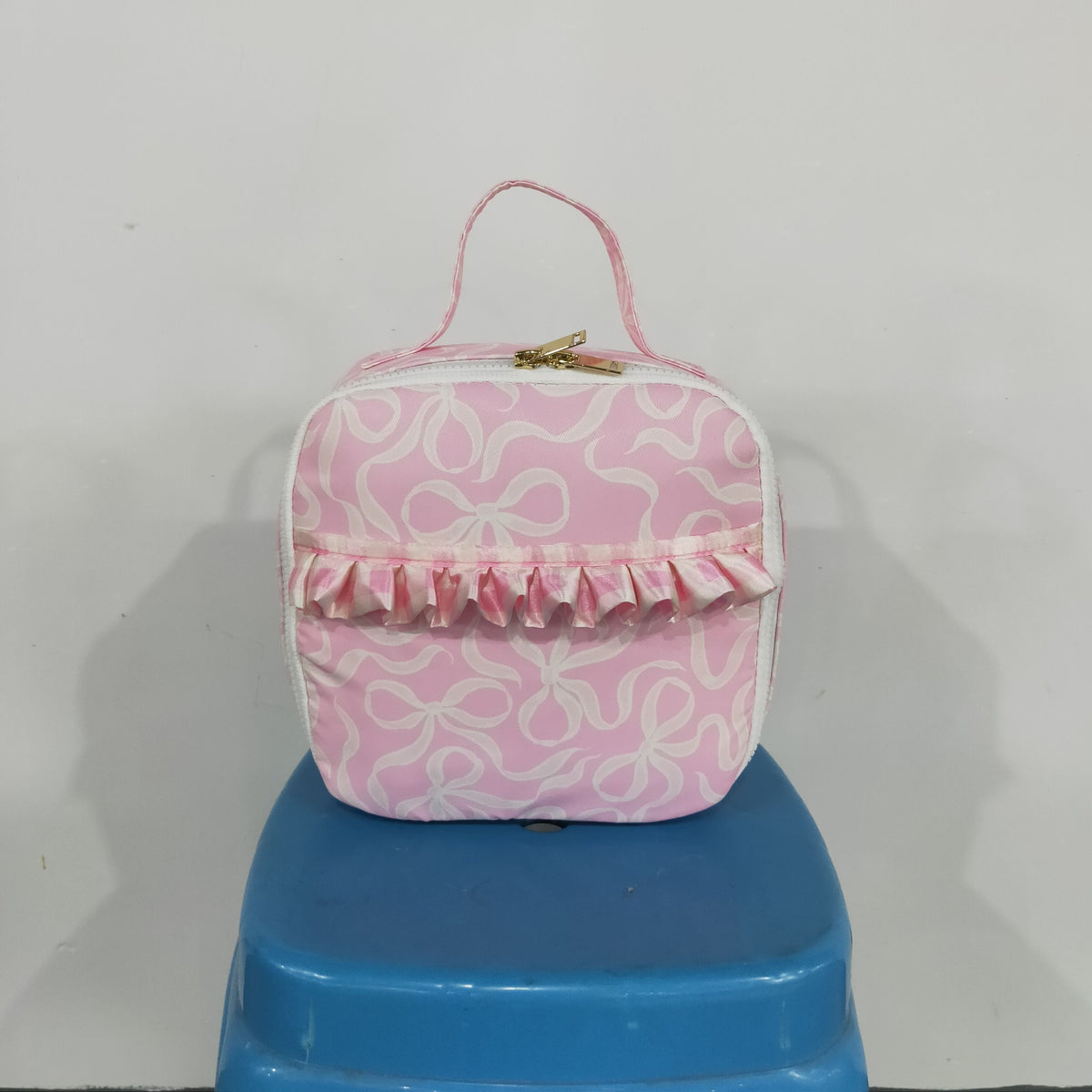 Sibling Baby Girls Pink Bows Ruffle School Bags Lunch Boxes